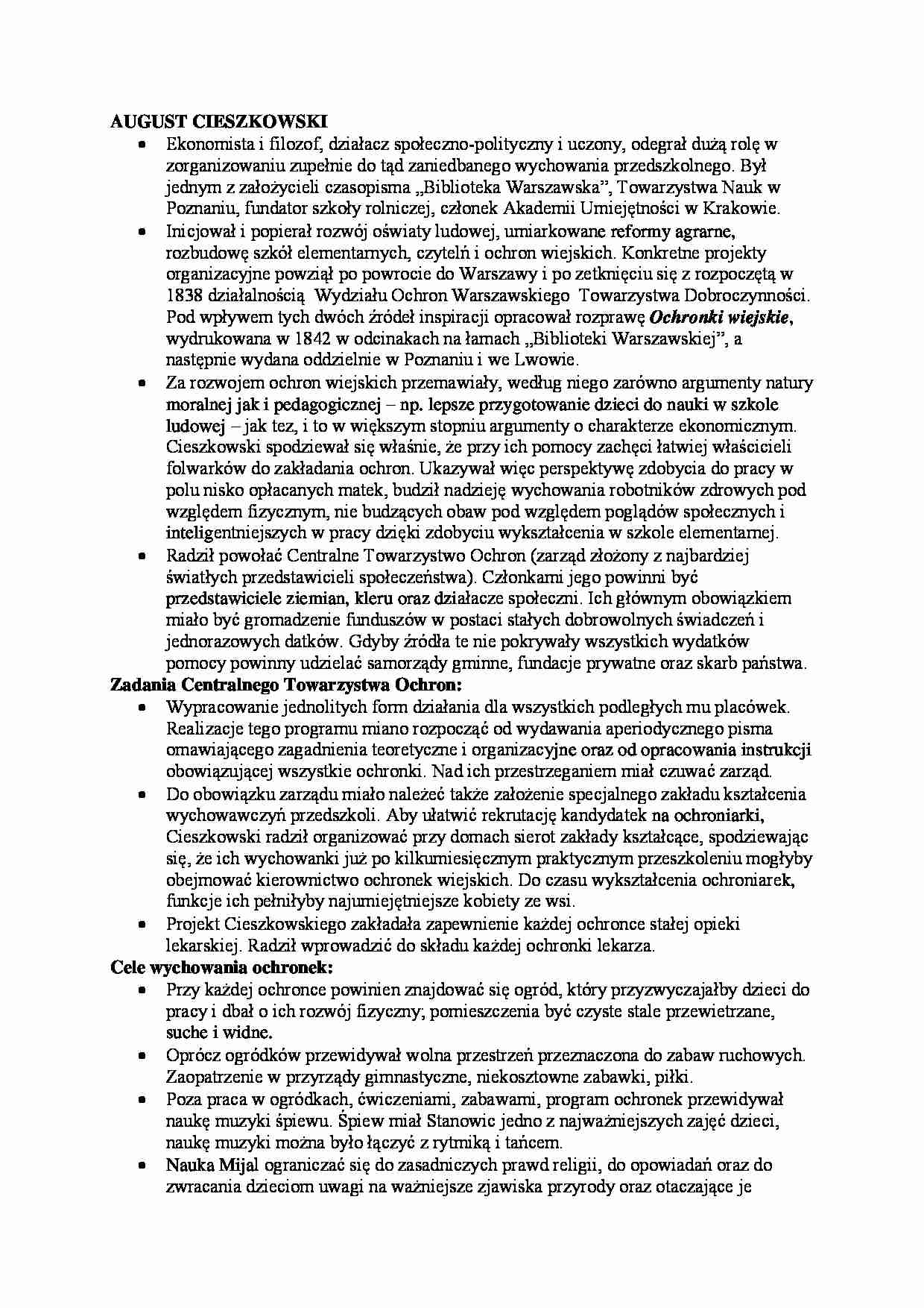 August Cieszkowski - wykład - strona 1