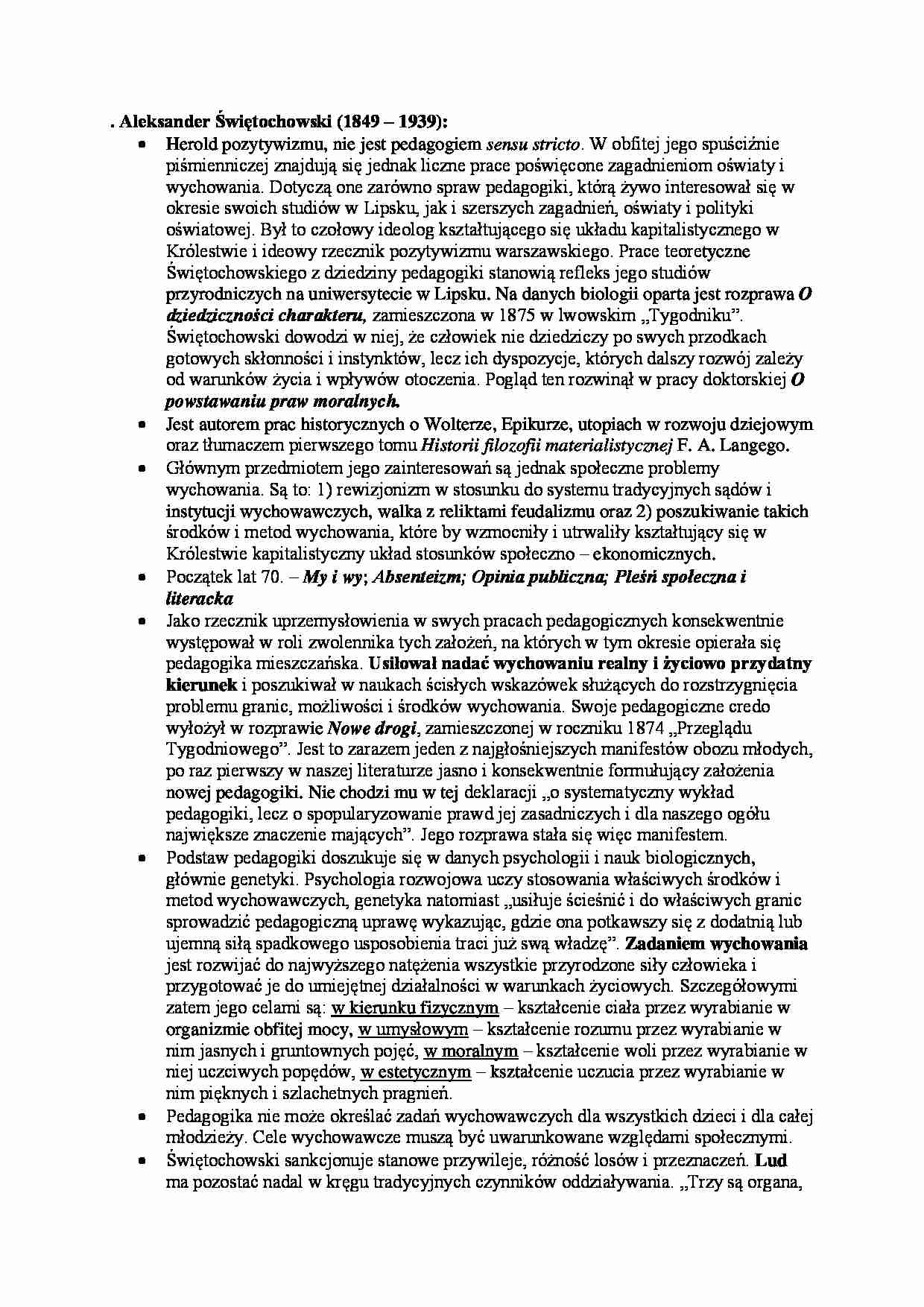 Aleksander Świętochowski - życiorys - strona 1