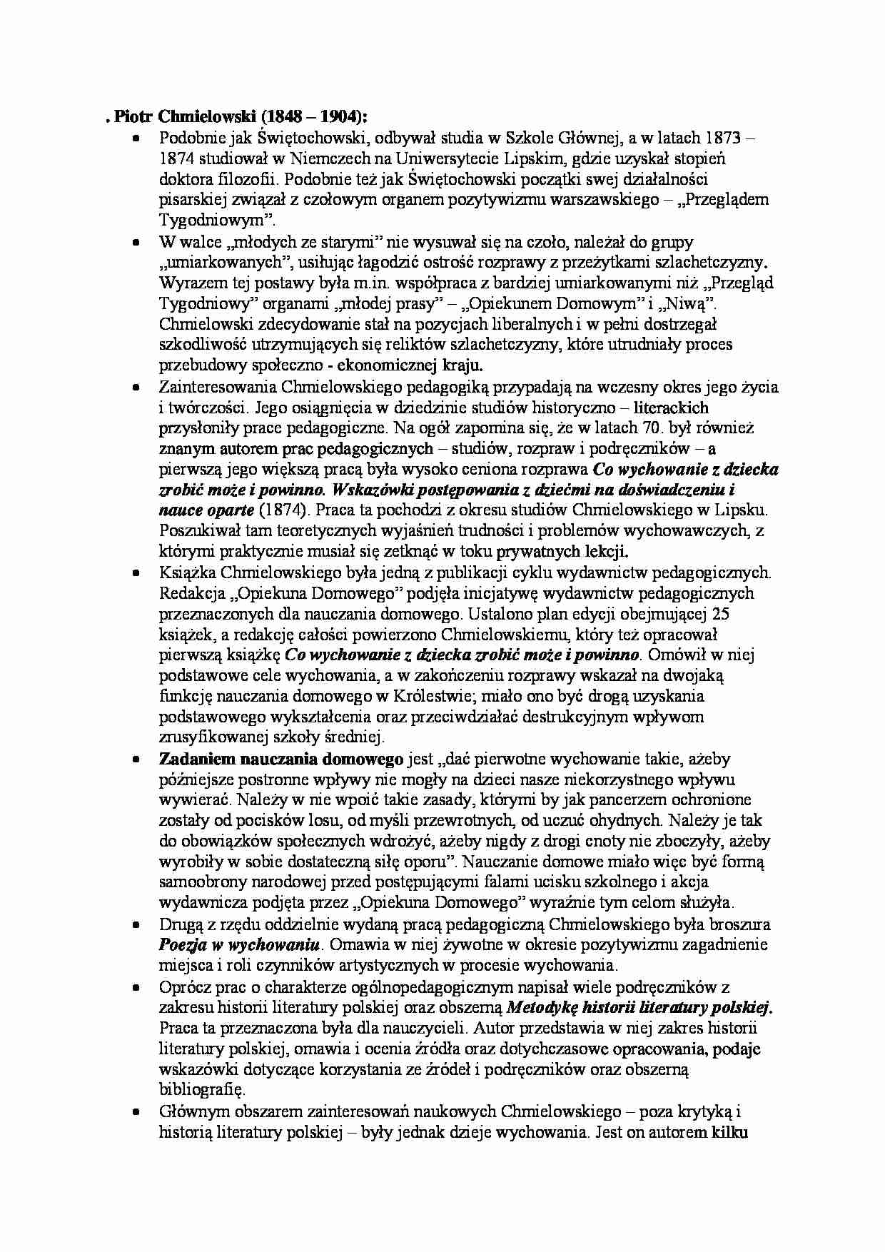 Piotr Chmielowski - życiorys - strona 1