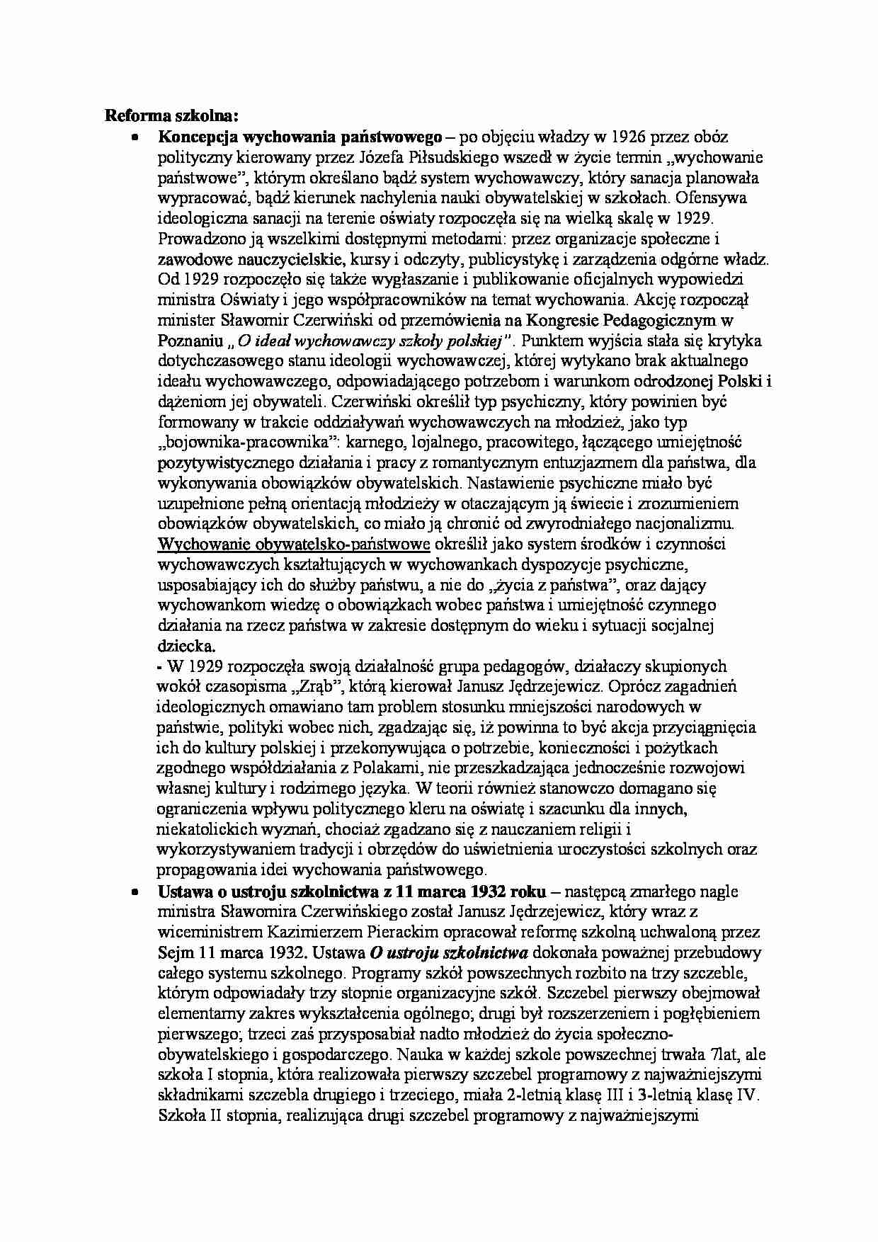 Koncepcja wychowania polskiego - strona 1