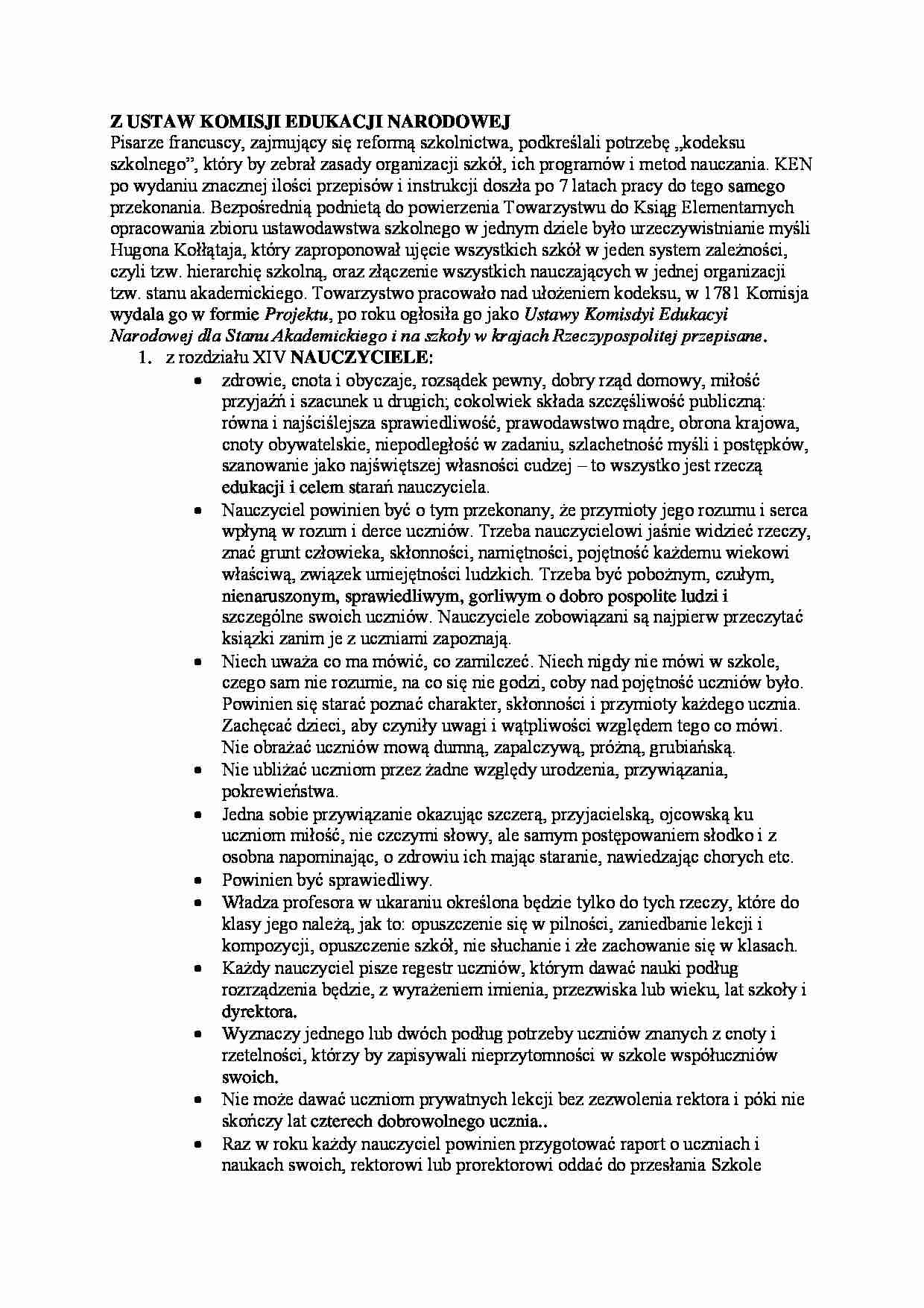 Ustawy Komisji Edukacji Narodowej - strona 1