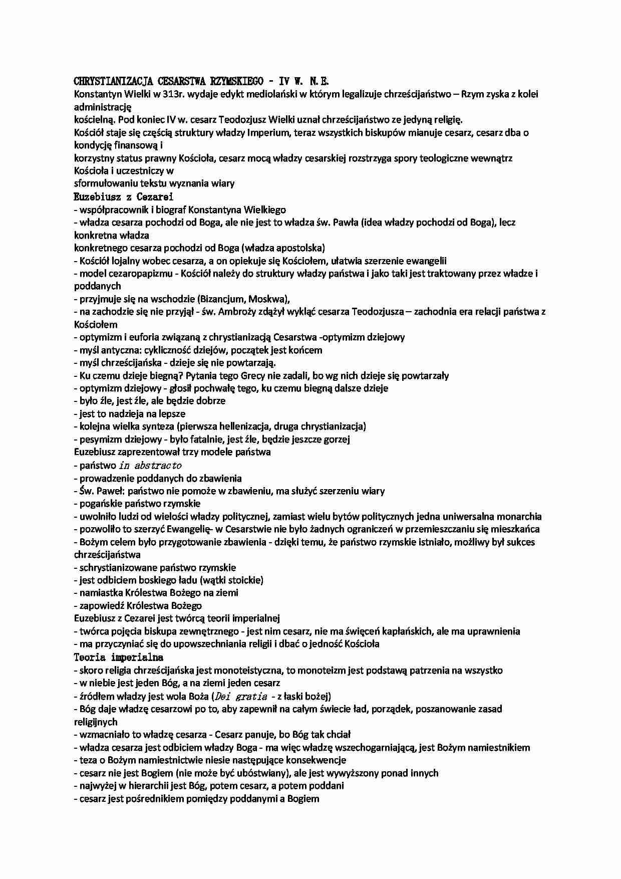 Chrystianizacja Cesarstwa Rzymskiego-IV wiek n.e. - strona 1