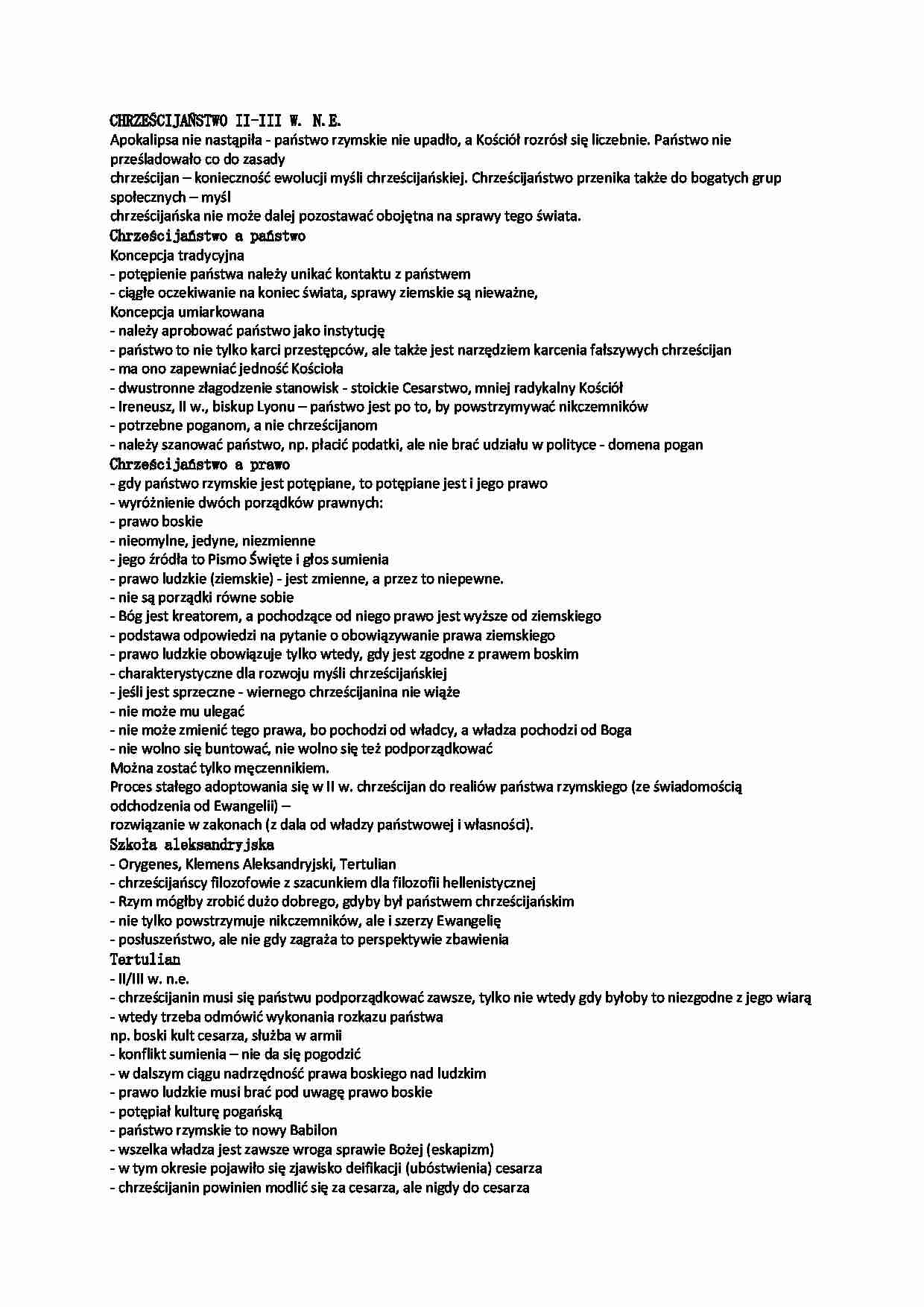 Chrześcijaństwo II-III w.n.e. - strona 1