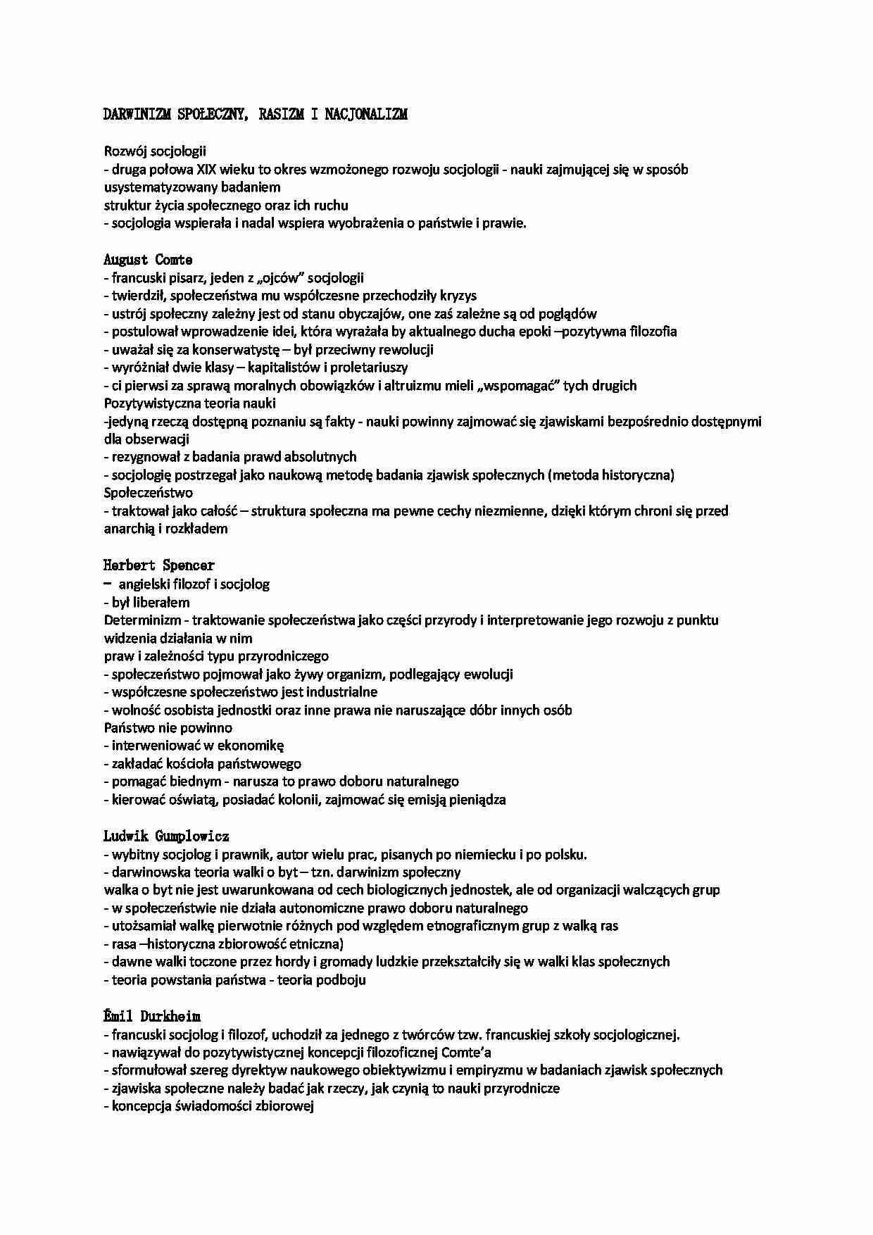 Darwinizm społeczny, rasizm, nacjonalizm - strona 1