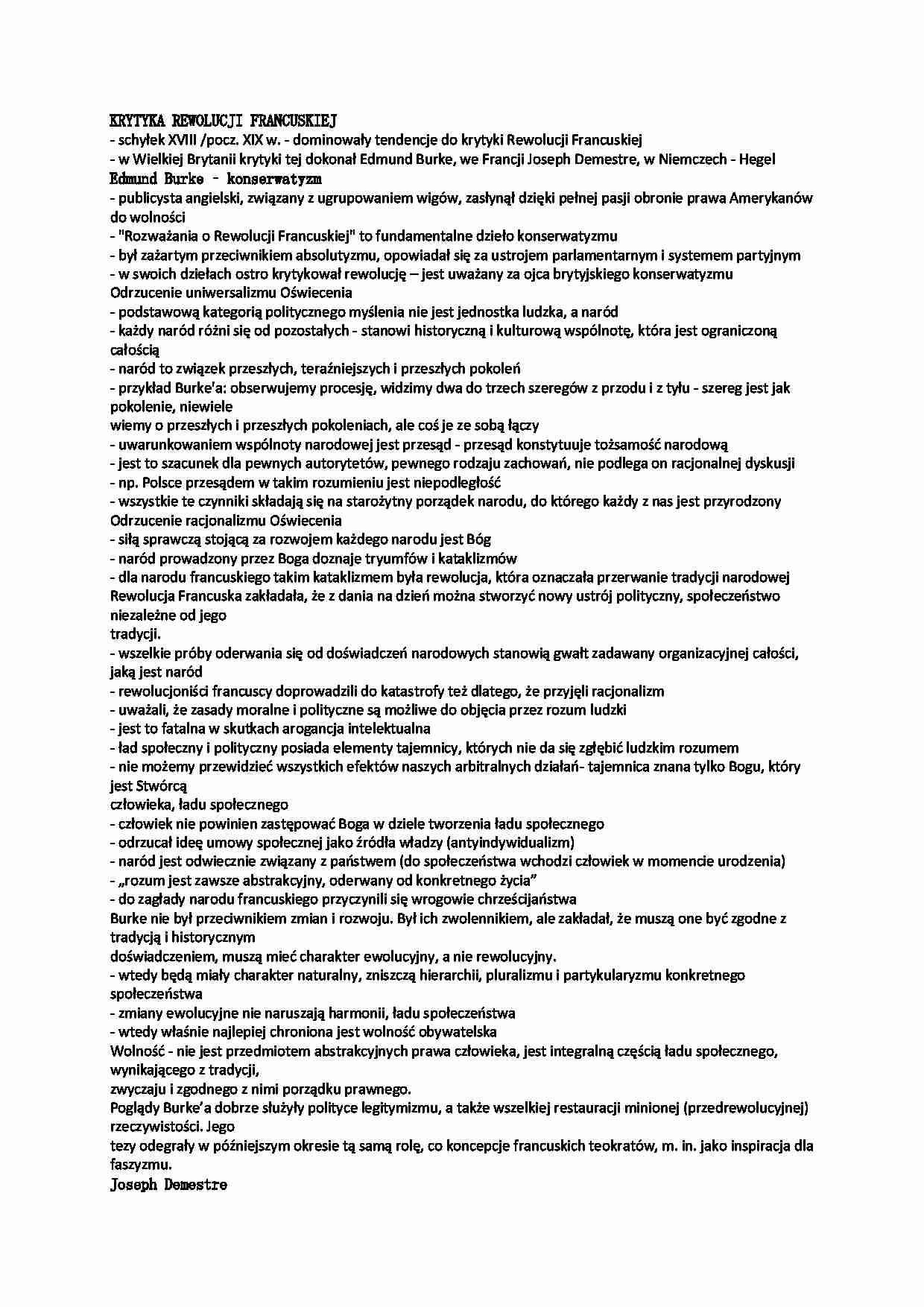 Krytyka rewolucji francuskiej - strona 1