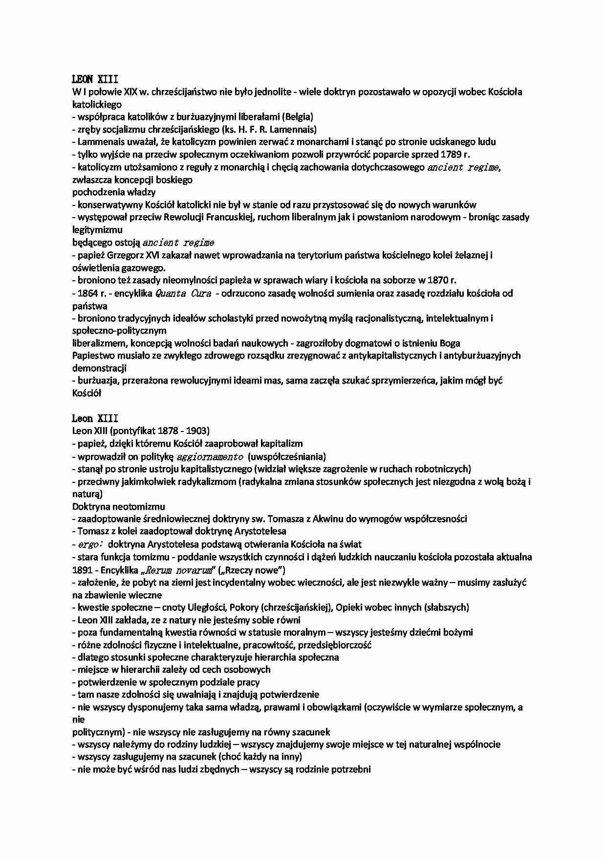LEON XIII-pontyfikat - strona 1