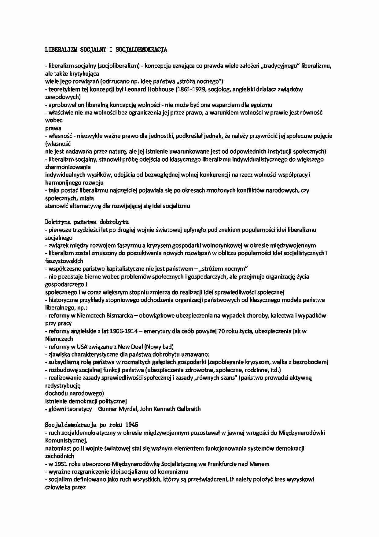 Liberalizm socjalny i socjaldemokracja - strona 1