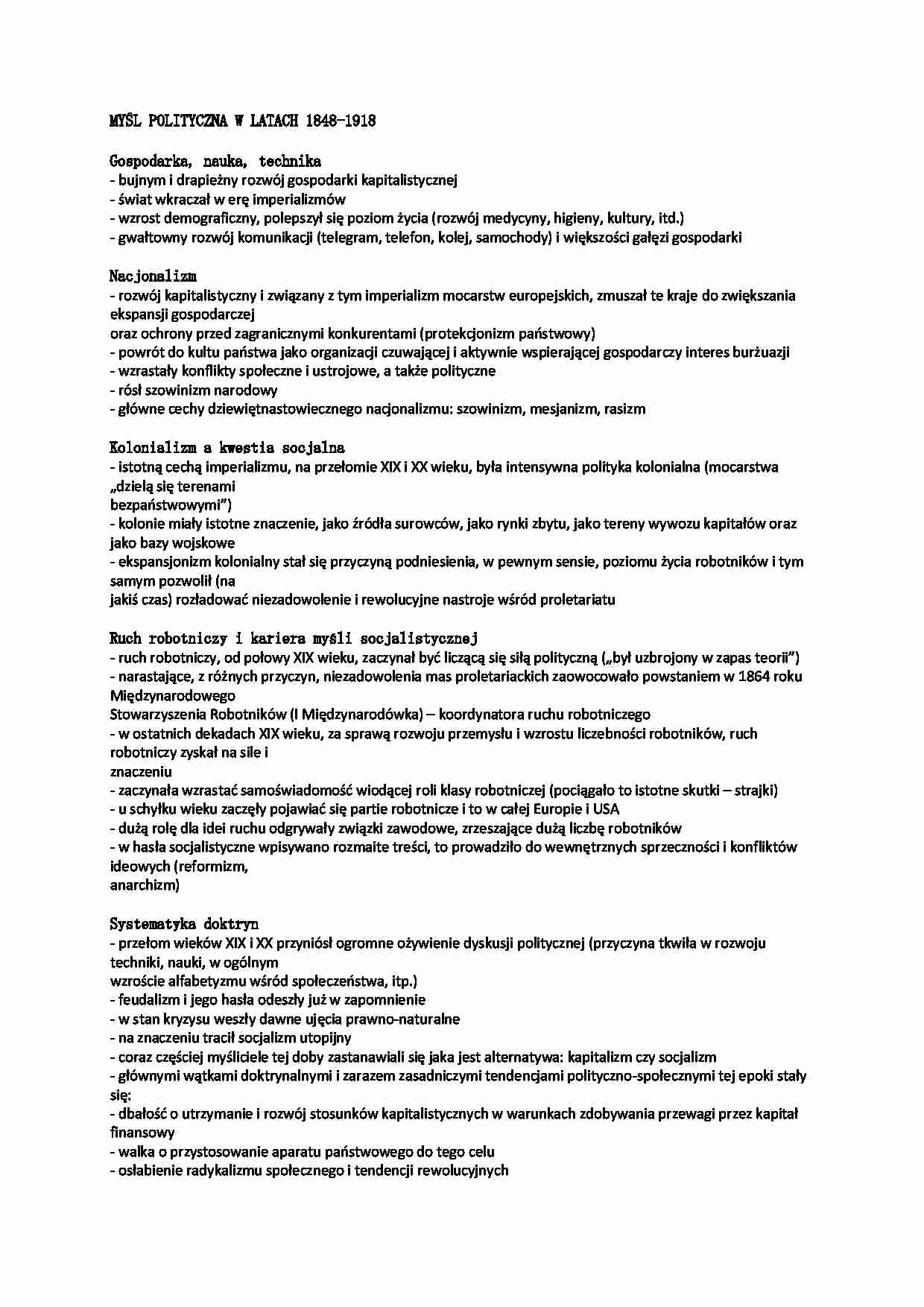 Myśl polityczna w latach 1848-1918 - strona 1