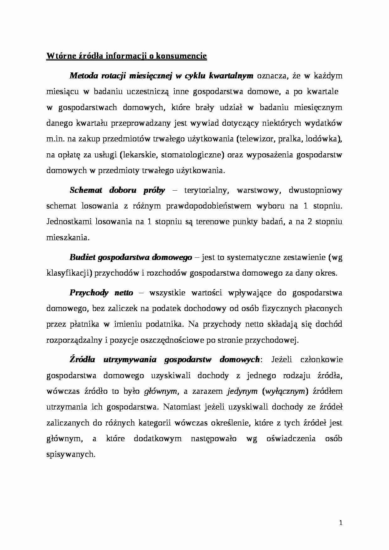 Teoria zachowania konsumentów - ćwiczenia - strona 1