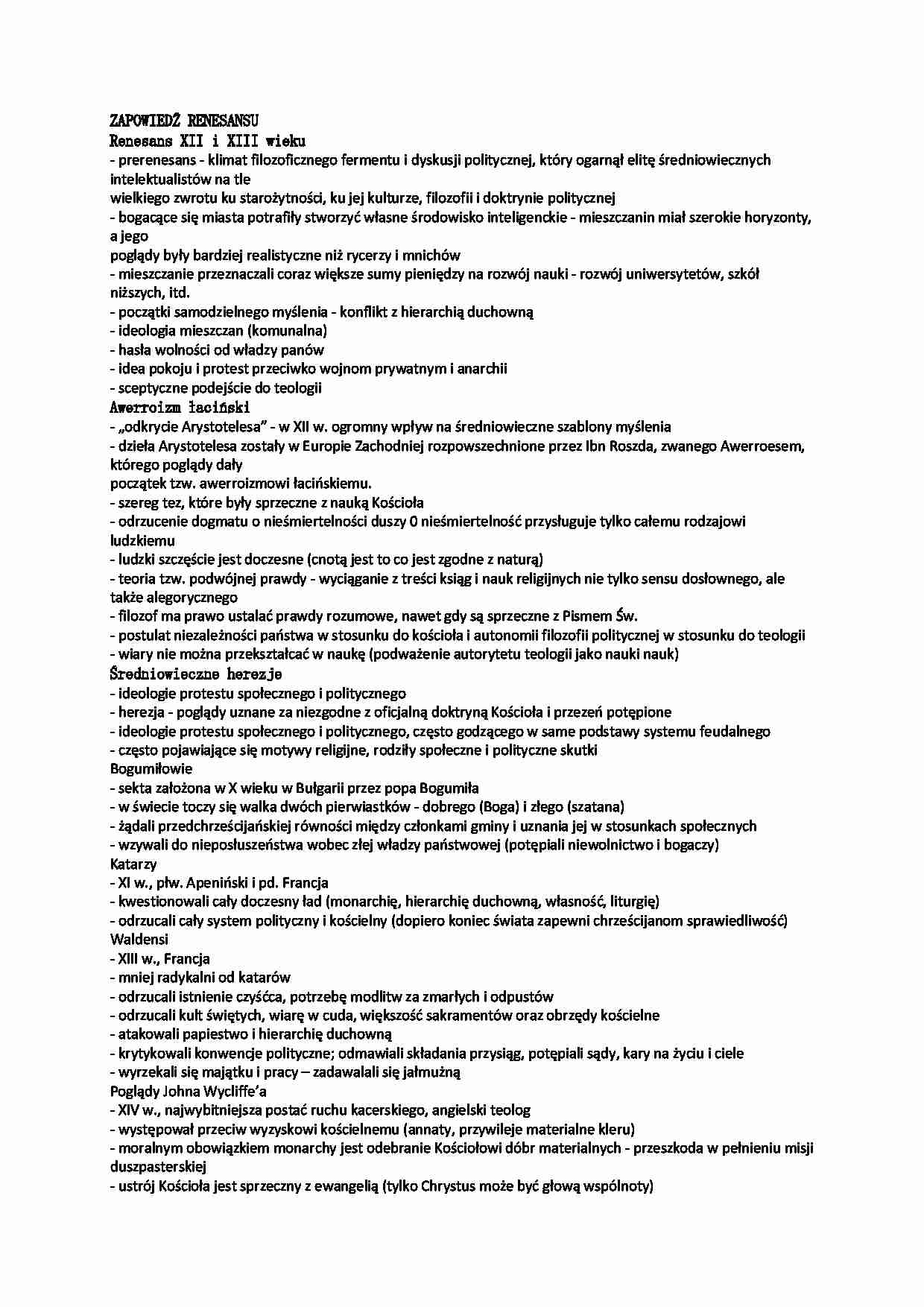 Zapowiedź Renesansu - strona 1