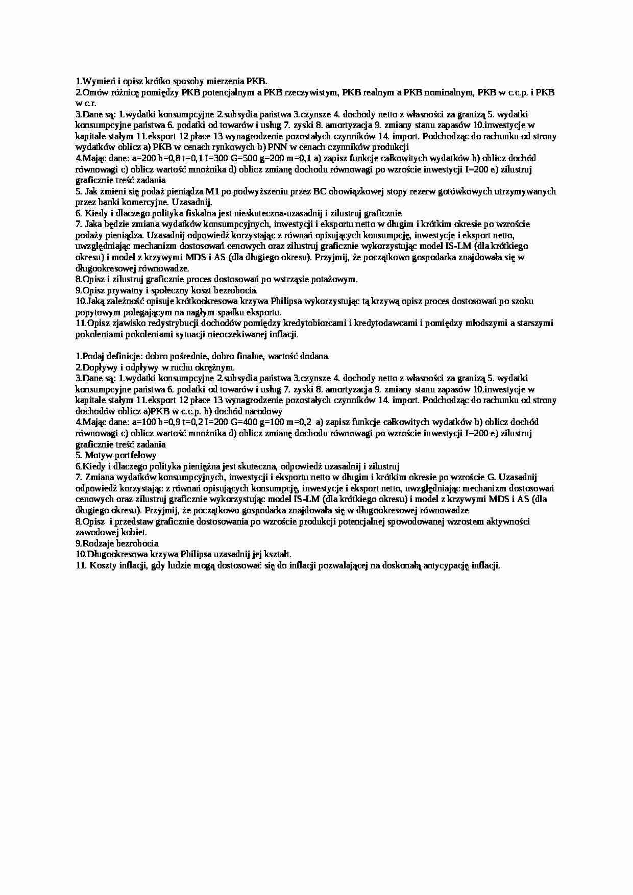Makroekonomia - egzamin, Kultys - strona 1