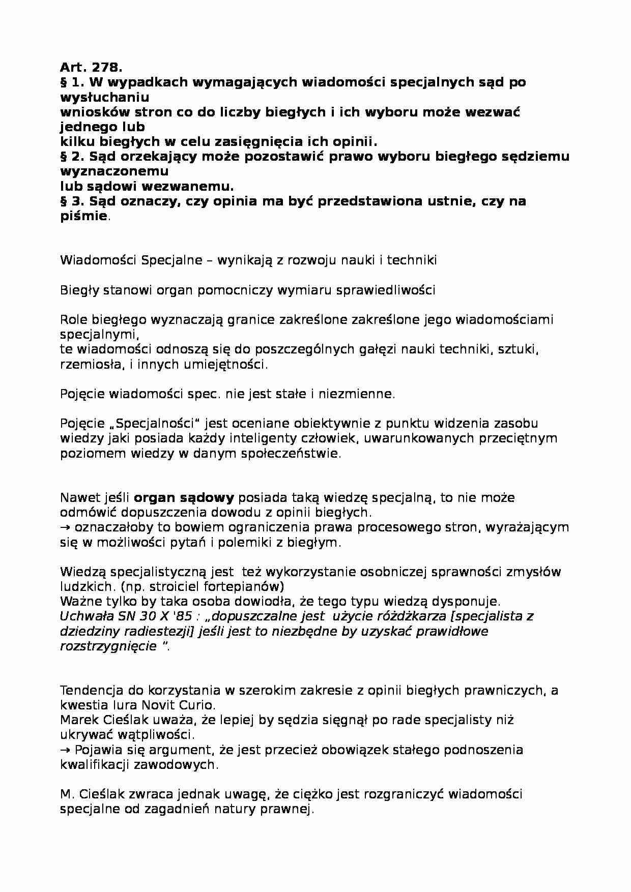 Rola biegłego - omówienie artykułów - strona 1