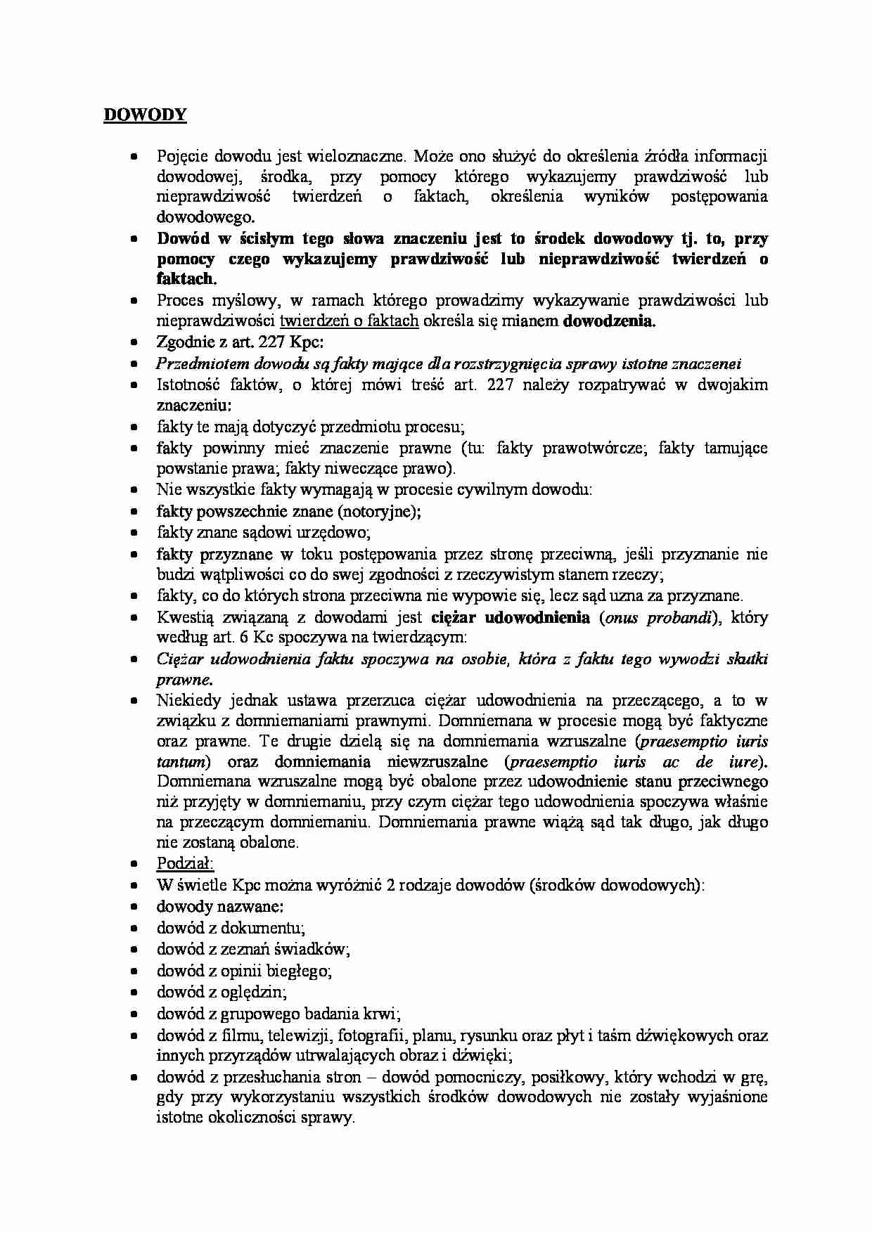 Dowody i postępowanie dowodowe  - strona 1