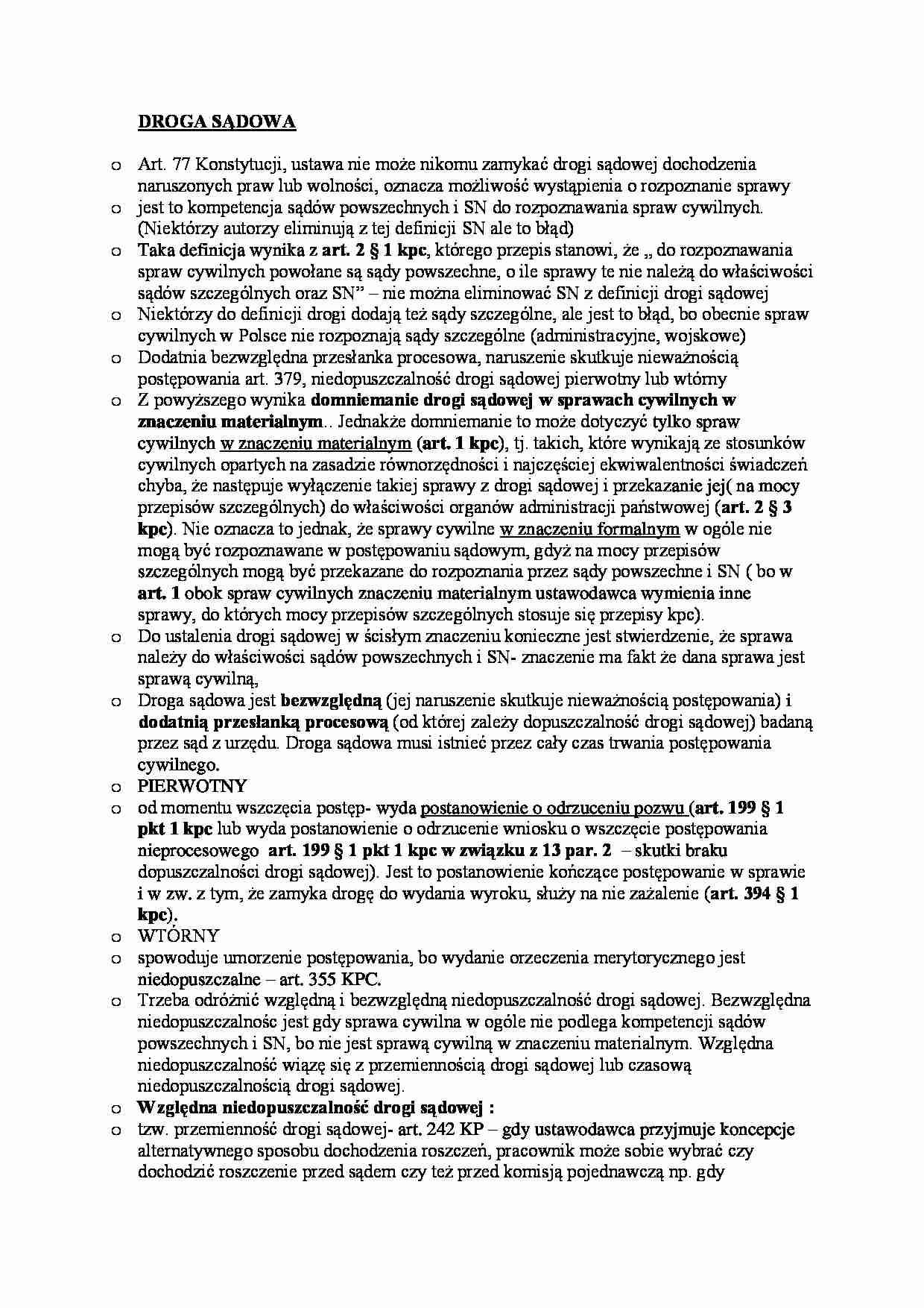 Droga sądowa - omówienie - strona 1