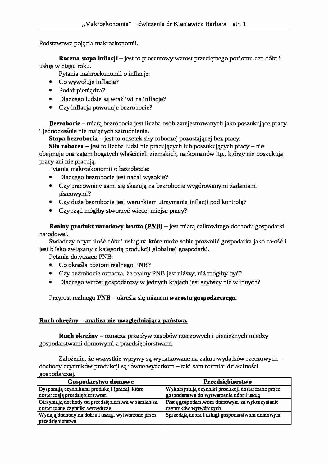 Makroekonomia - megapack, dr Kieniewicz - strona 1