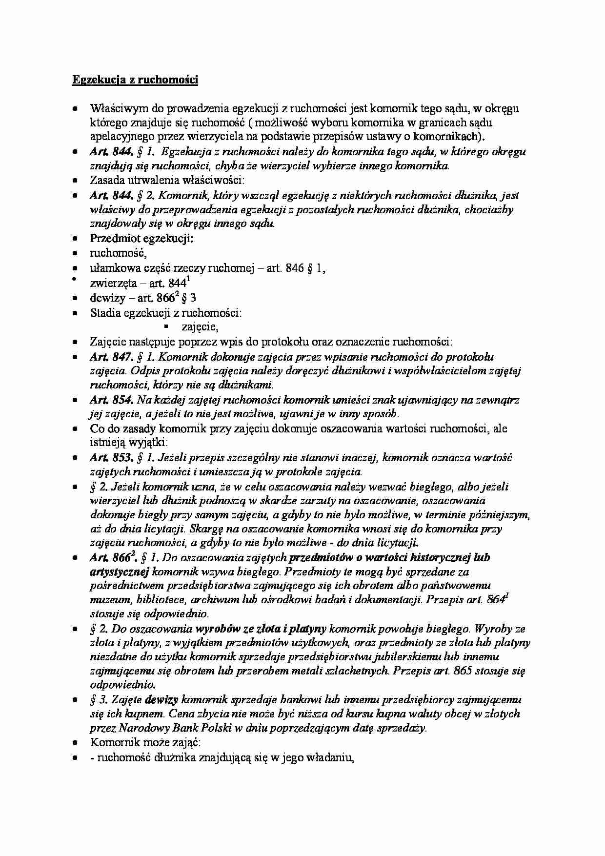 Egzekucja z ruchomości - strona 1