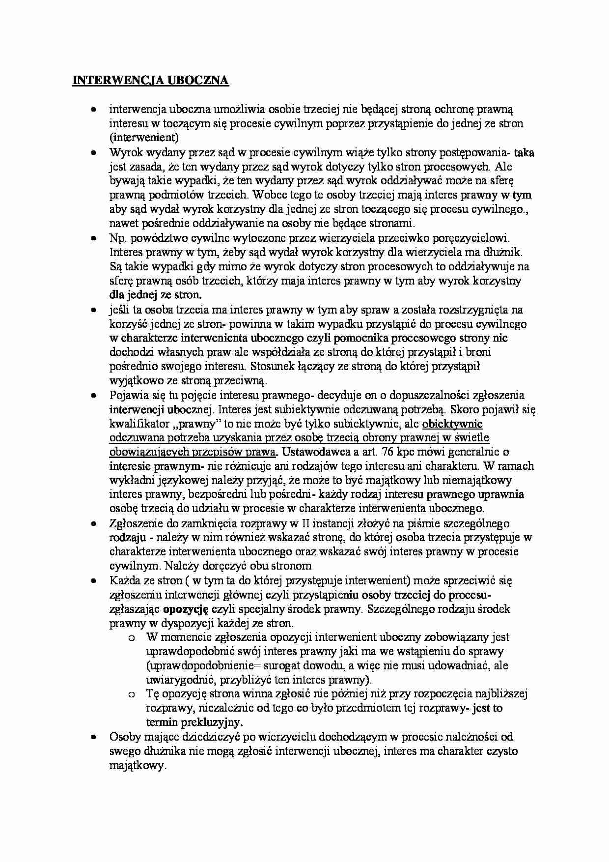 Interwencja uboczna - omówienie - strona 1