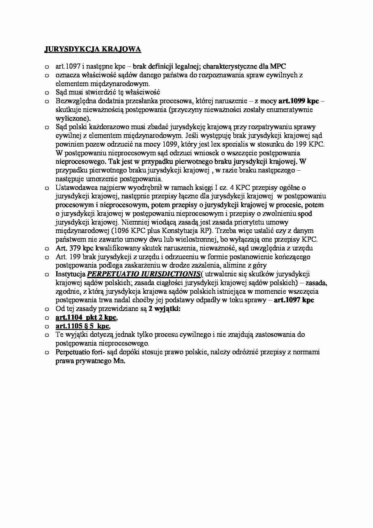 Jurysdykcja krajowa - omówienie - strona 1