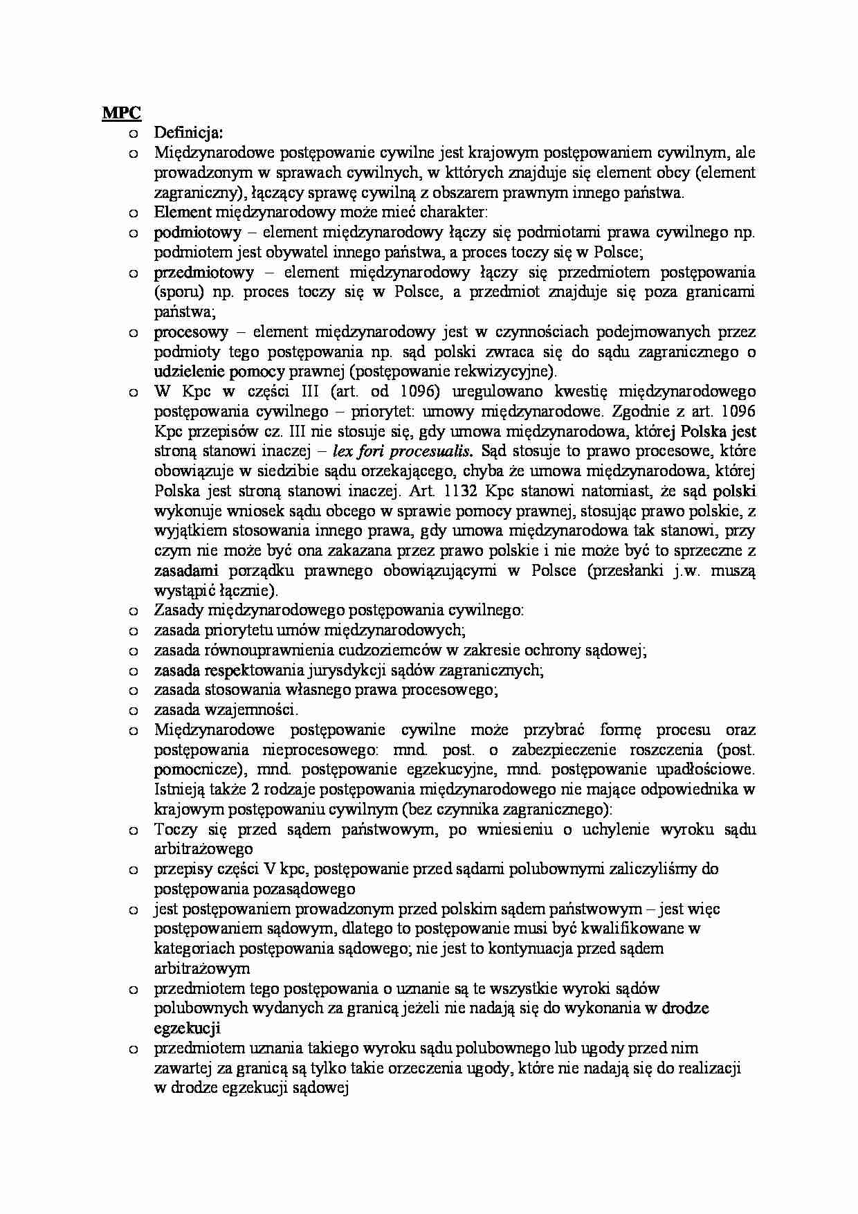 Międzynarodowe Postępowanie Cywilne - strona 1