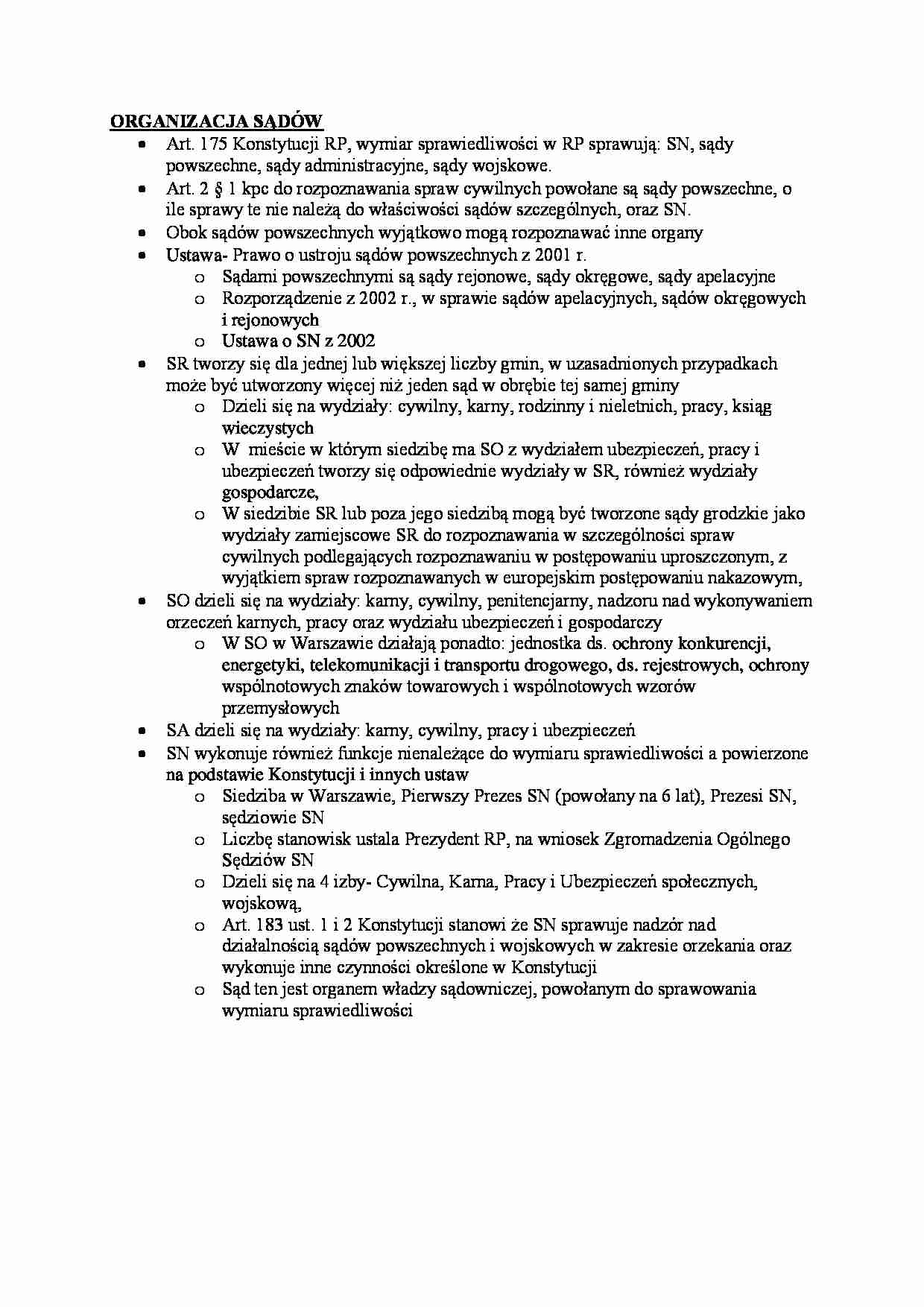 Organizacja sądów - strona 1