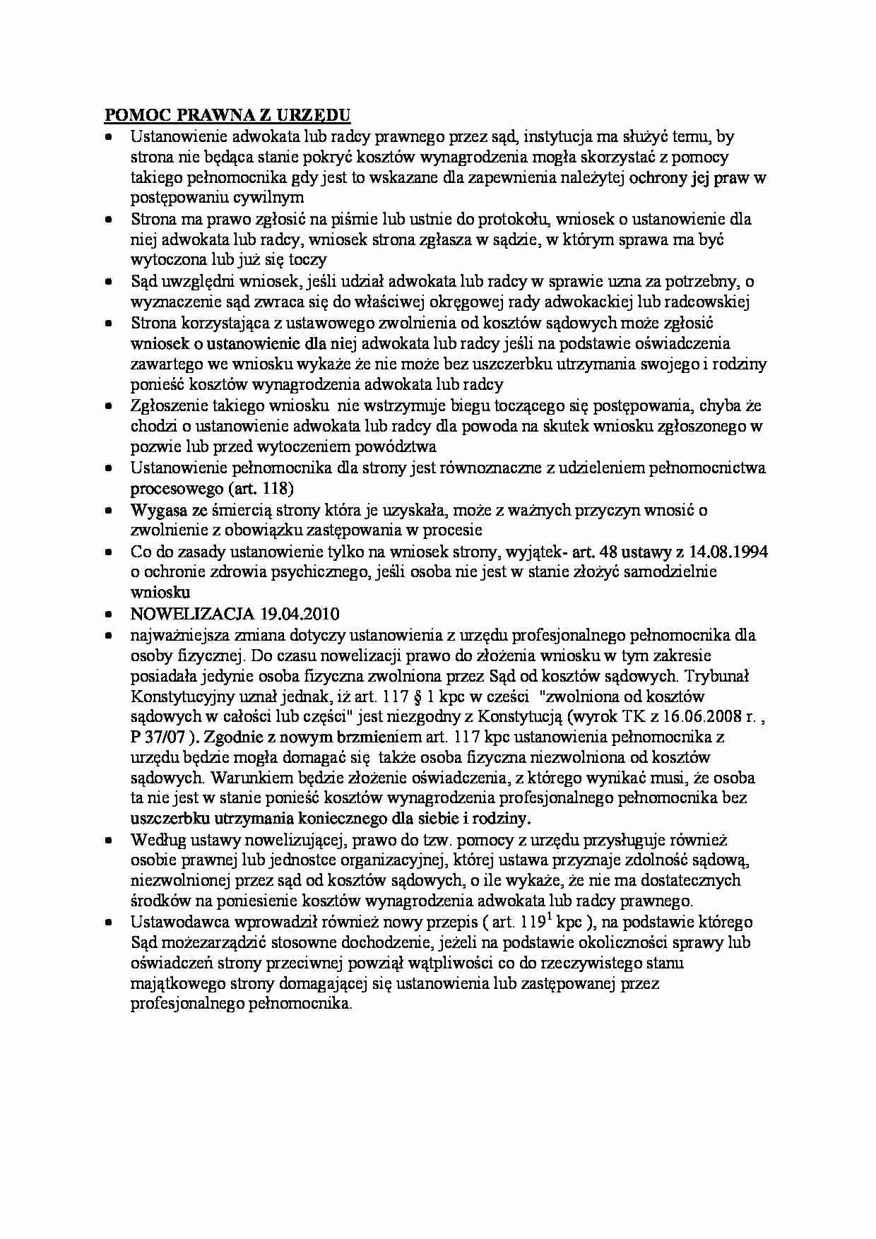 Pomoc prawna z urzędu - strona 1