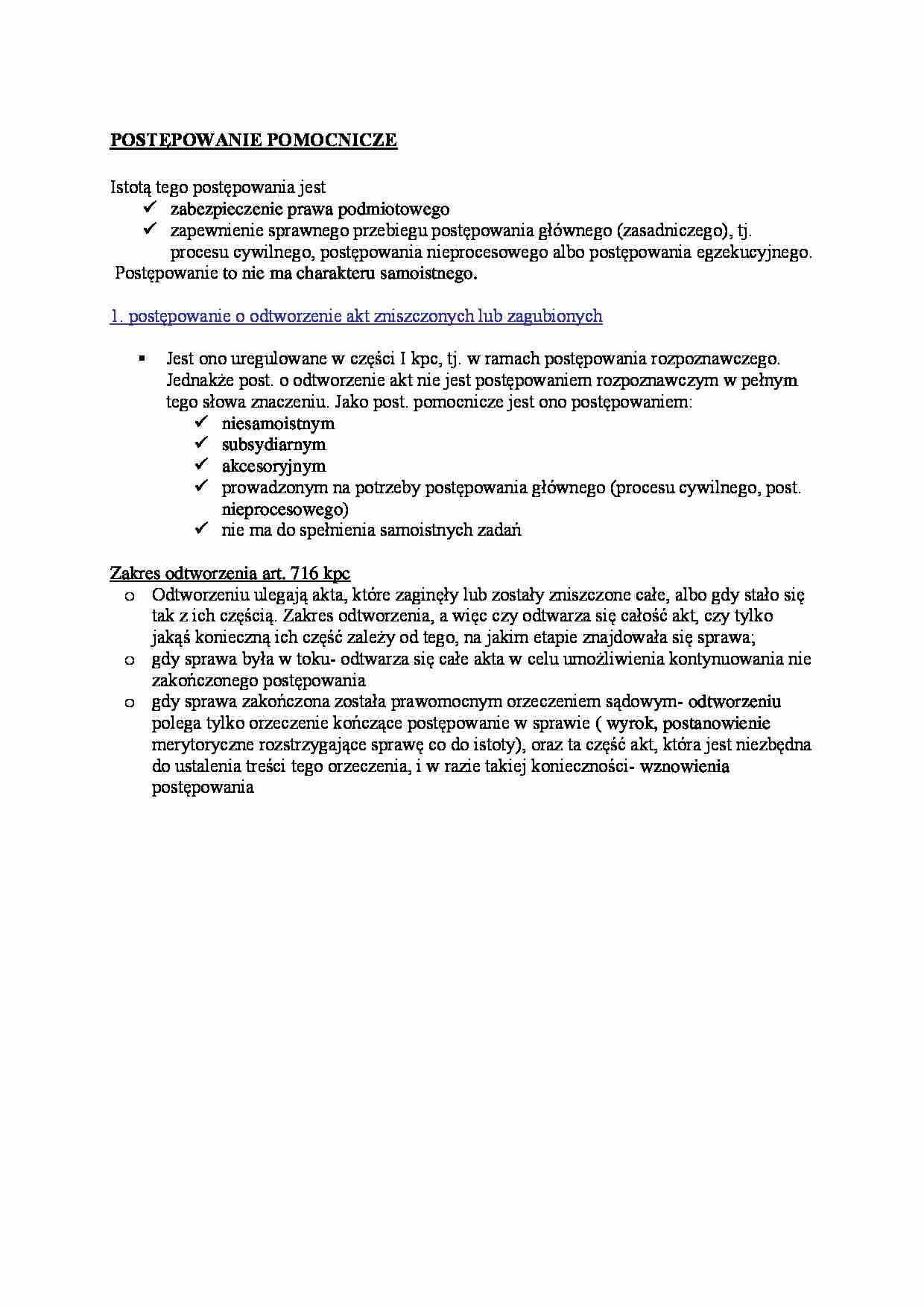 Postępowanie pomocniczne - strona 1