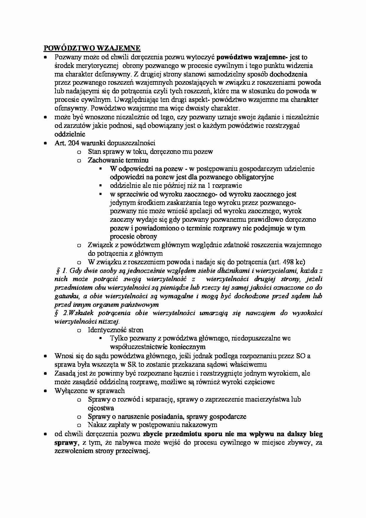 Powództwo wzajemne. - strona 1