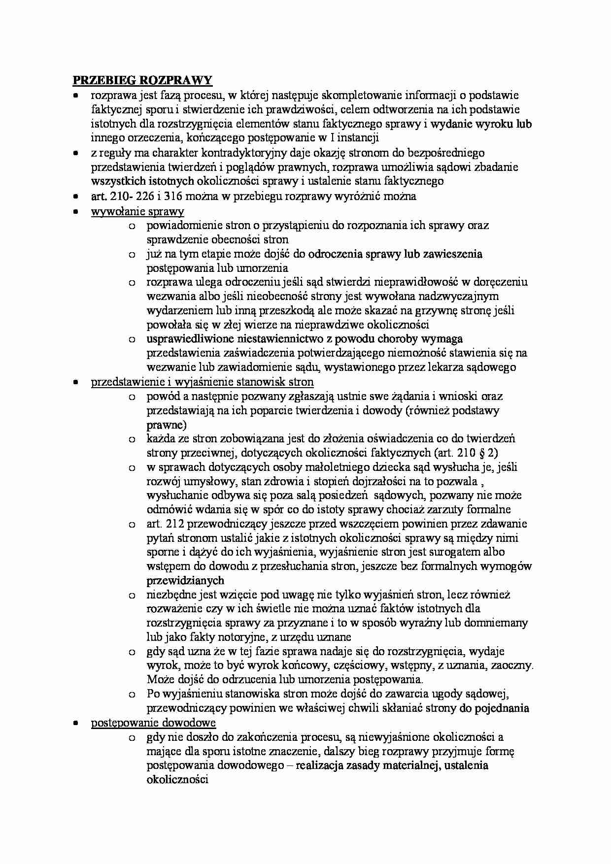 Przebieg rozprawy - omówienie - strona 1