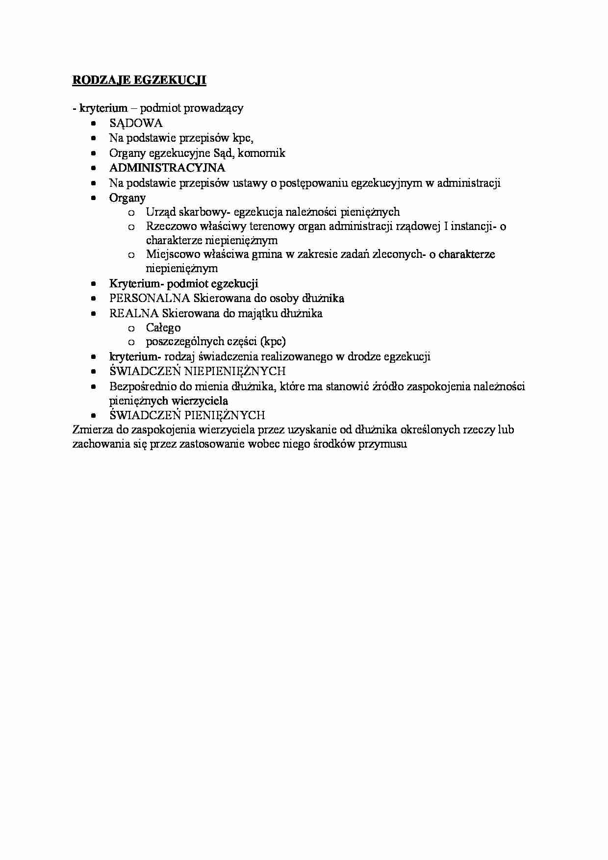 Rodzaje egzekucji. - strona 1