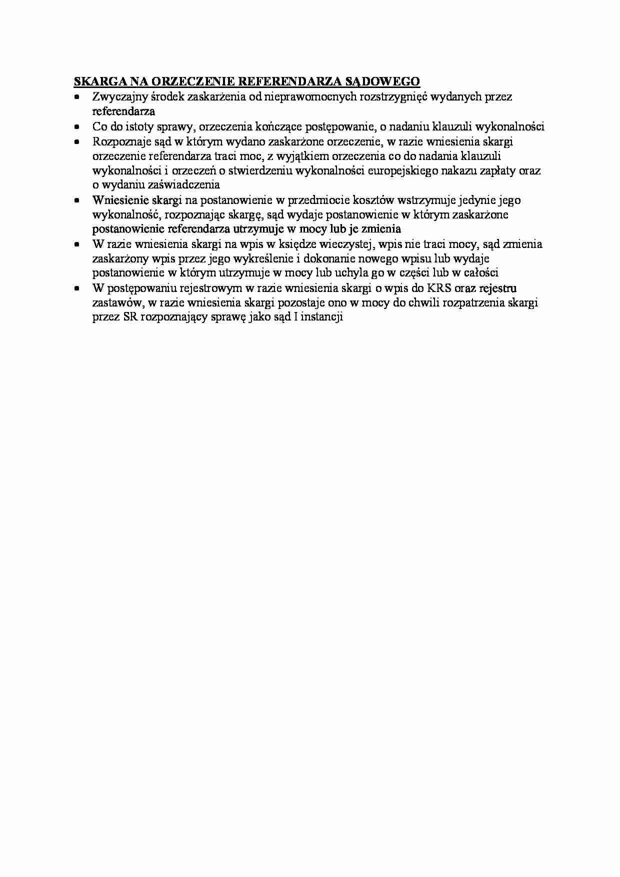 Skarga na orzeczenie referendarza sądowego. - strona 1
