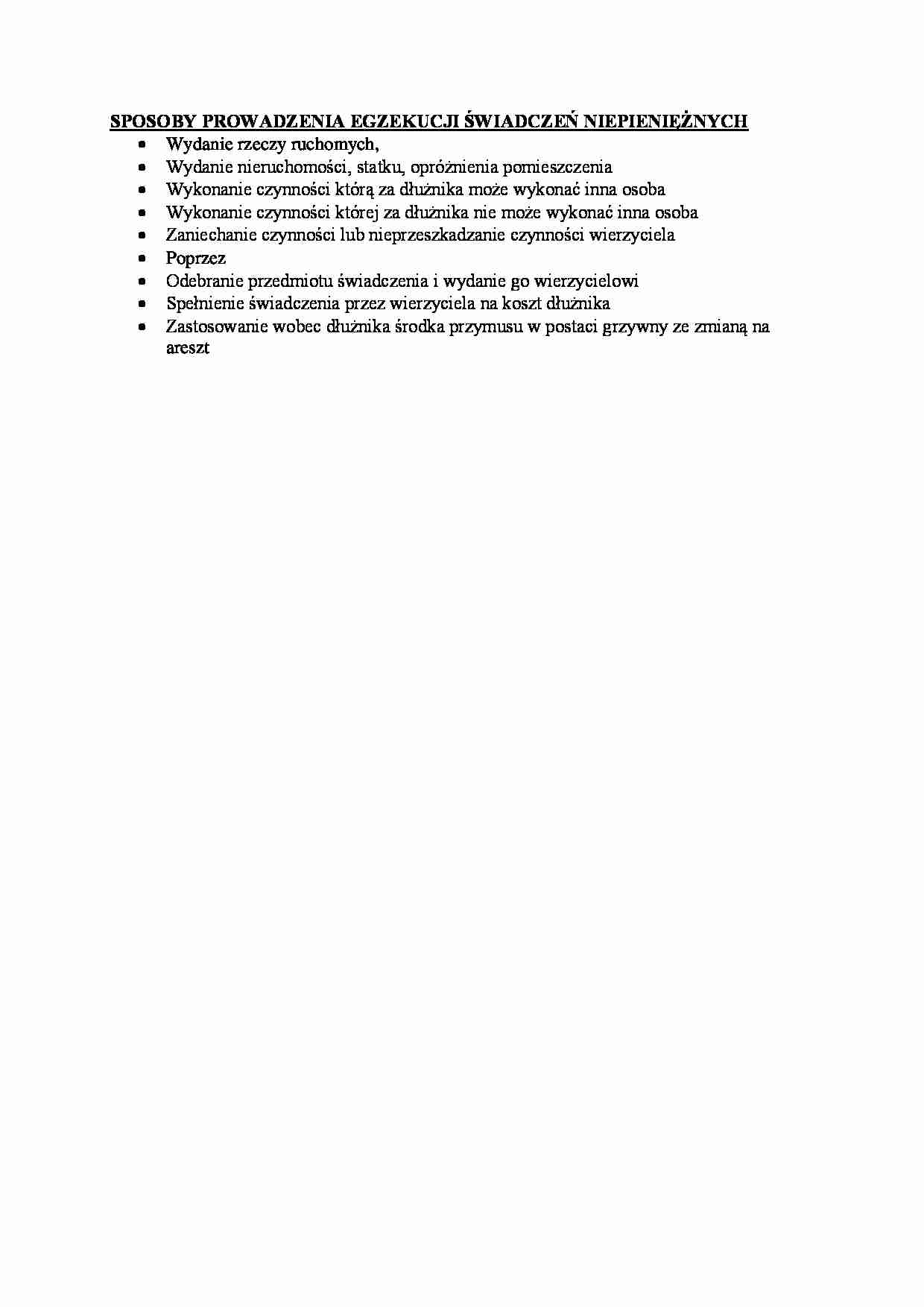 Prowadzenie egzekucji świadczeń niepieniężnych. - strona 1