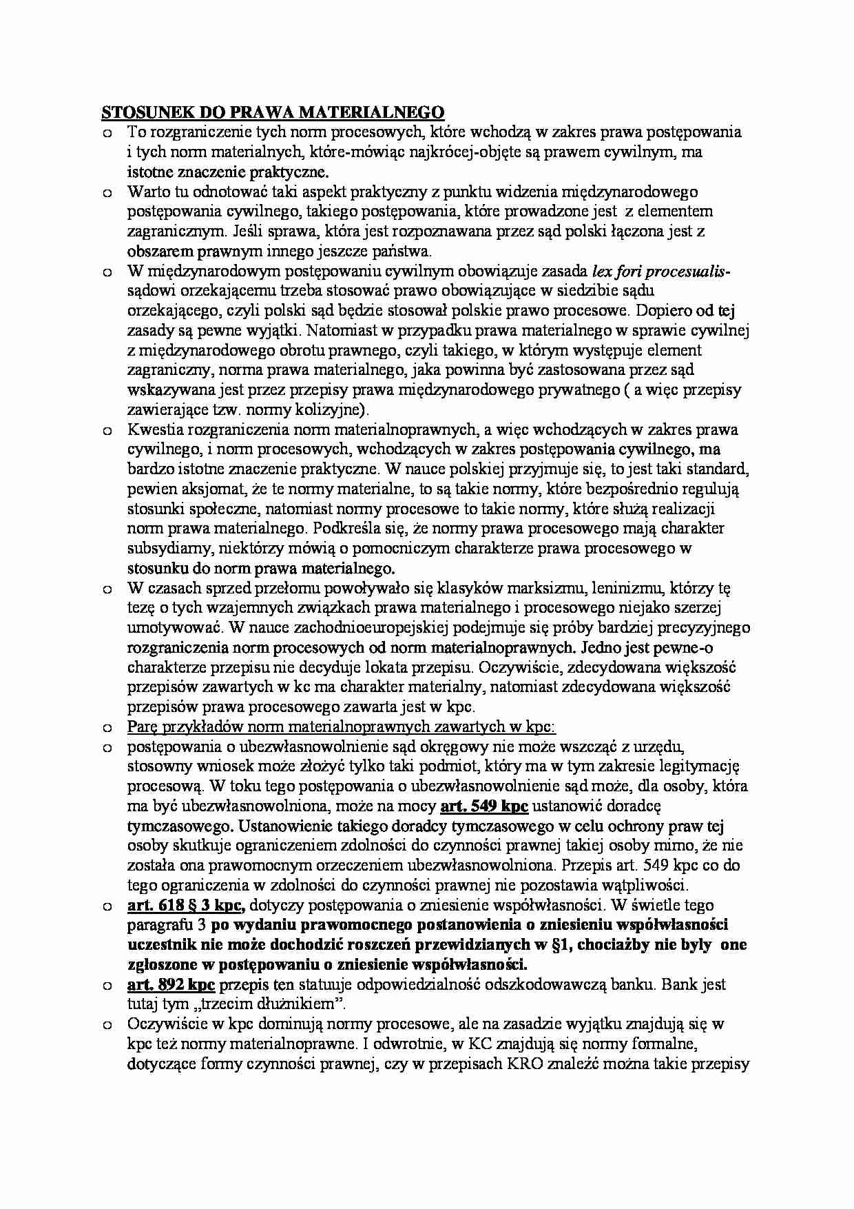 Stosunek do prawa materialnego. - strona 1