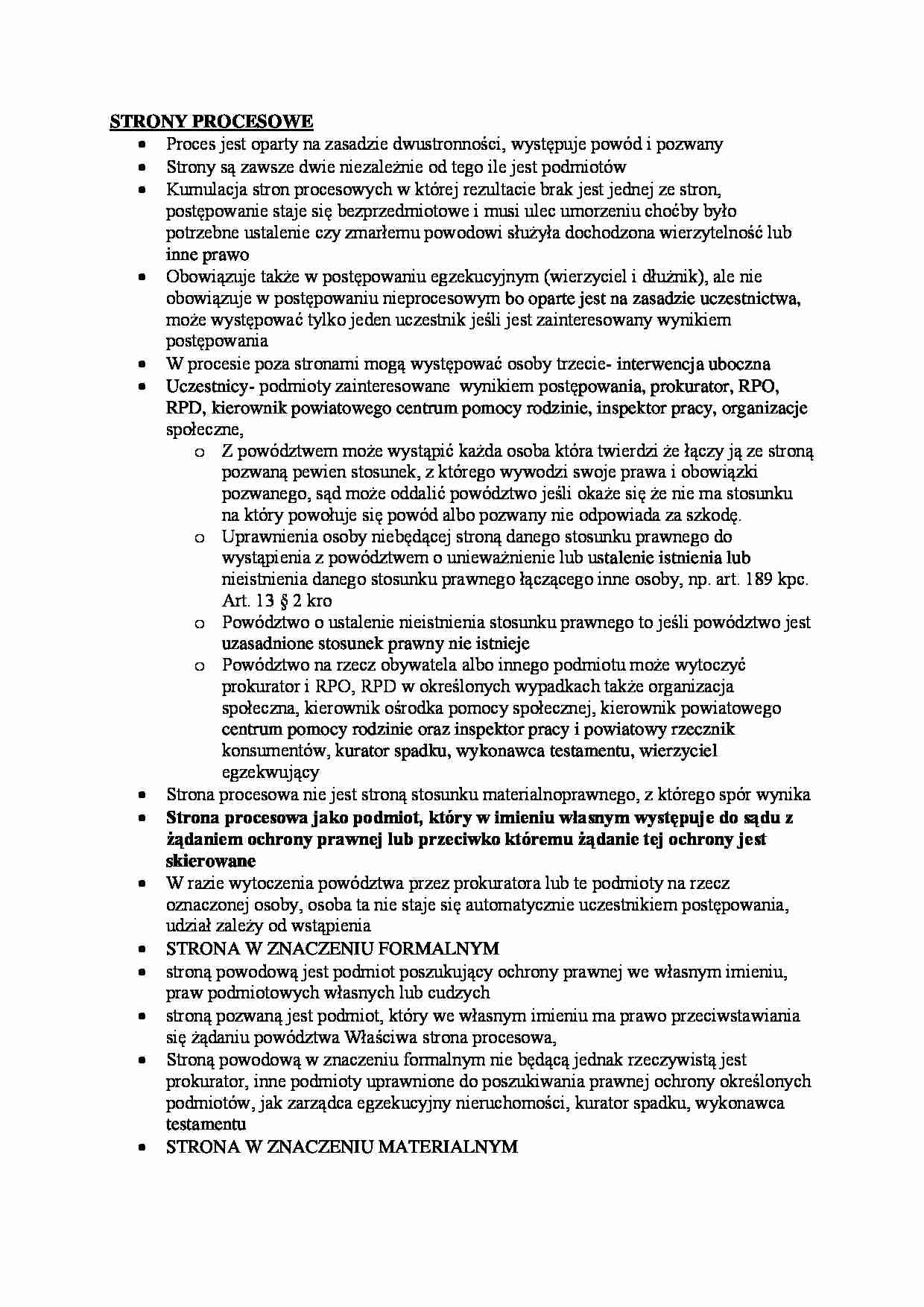 Strony procesowe. - strona 1