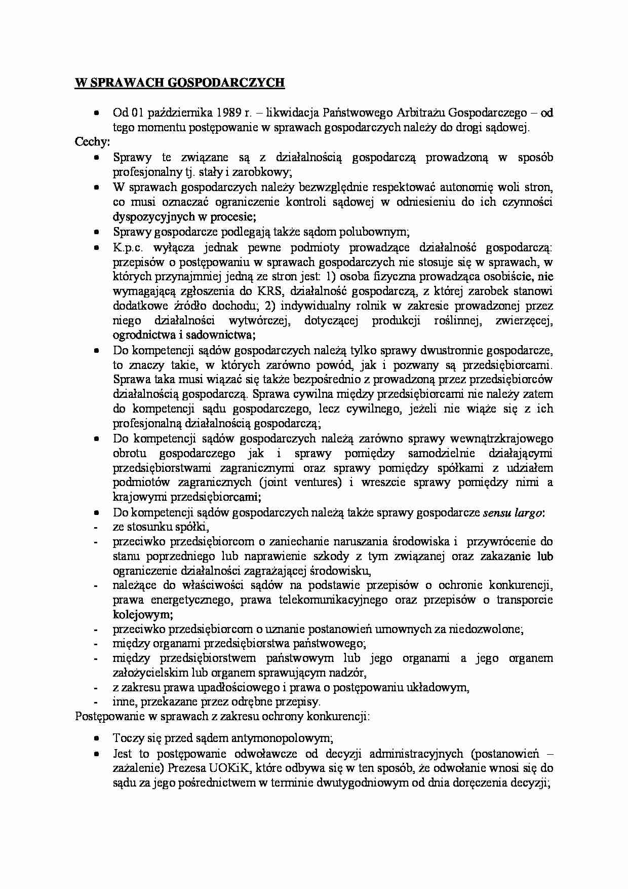 Cechy spraw gospodarczych. - strona 1