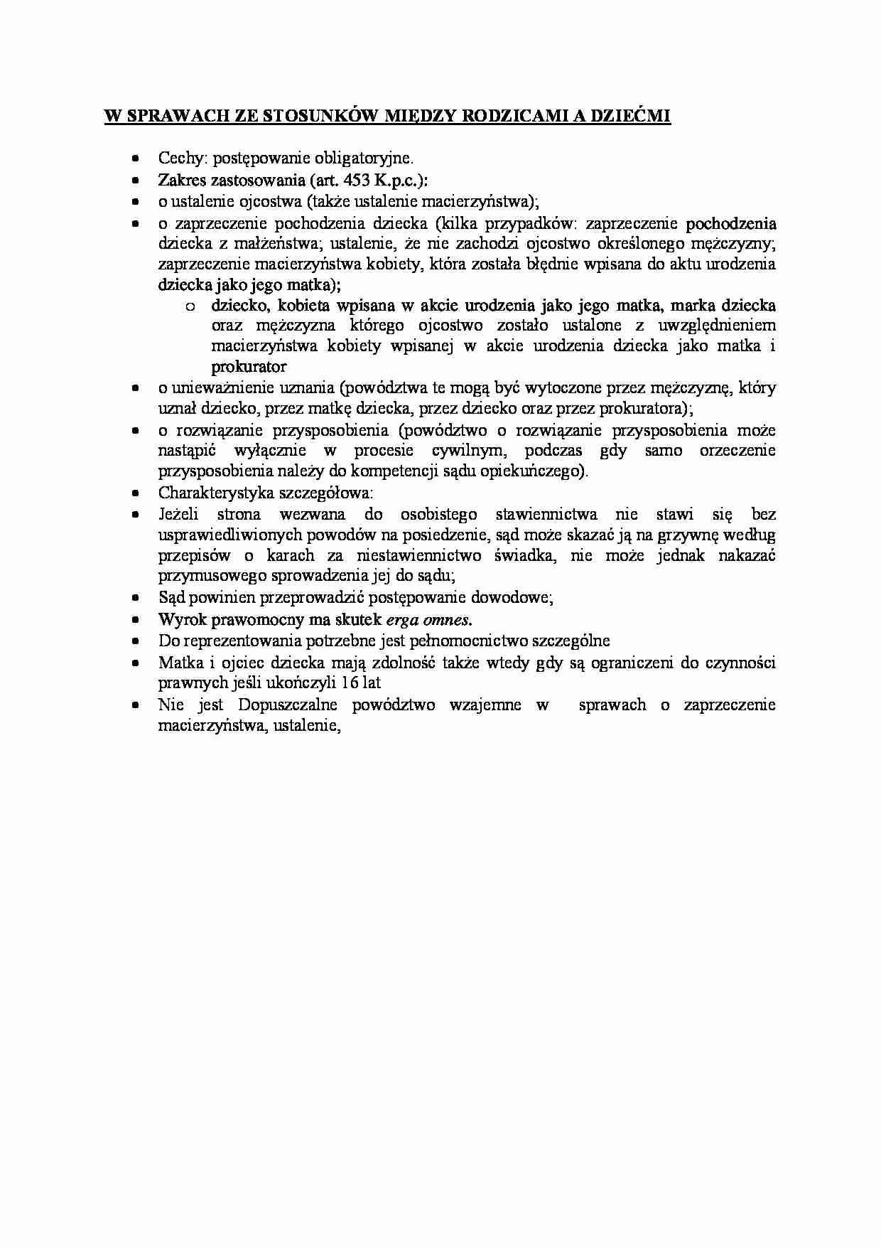 Sprawy ze stosunków między rodzicami a dziećmi. - strona 1