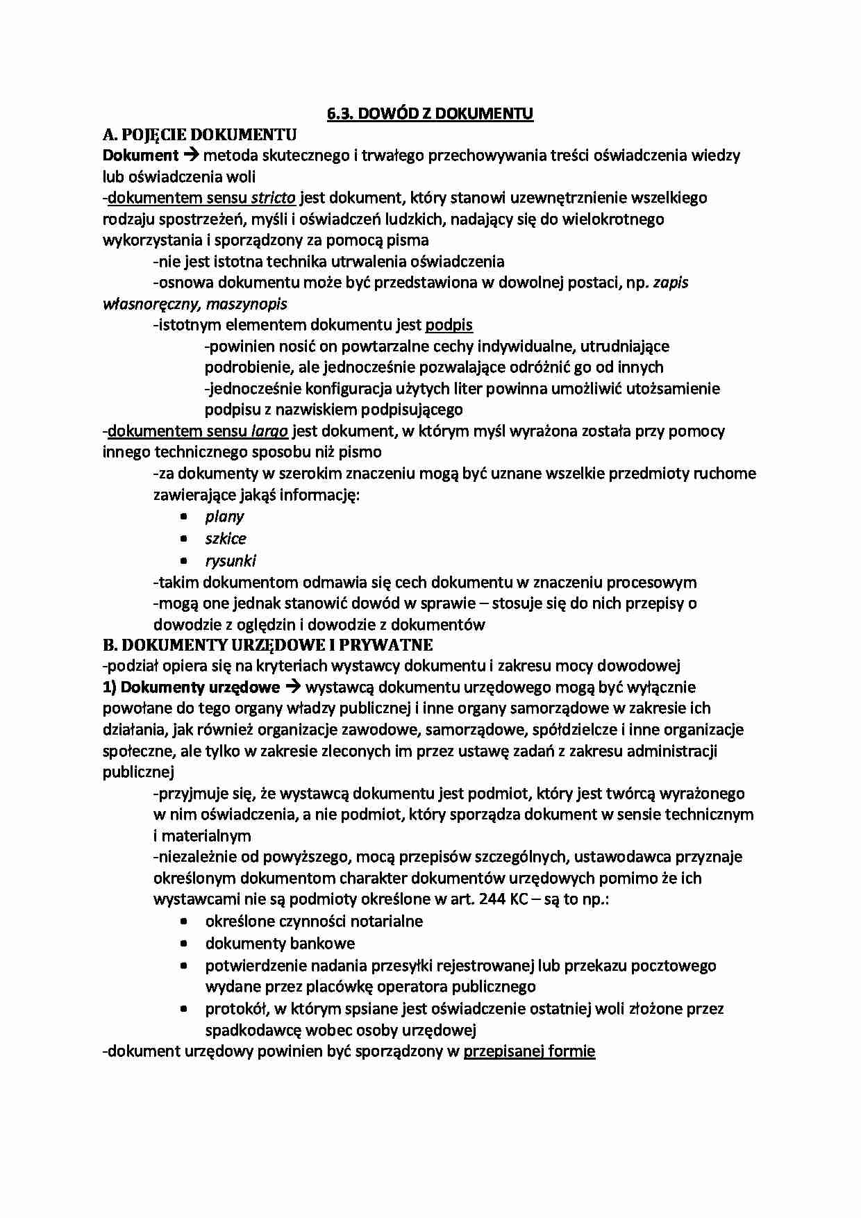 Dowód z dokumentu i z zeznań świadków. - strona 1