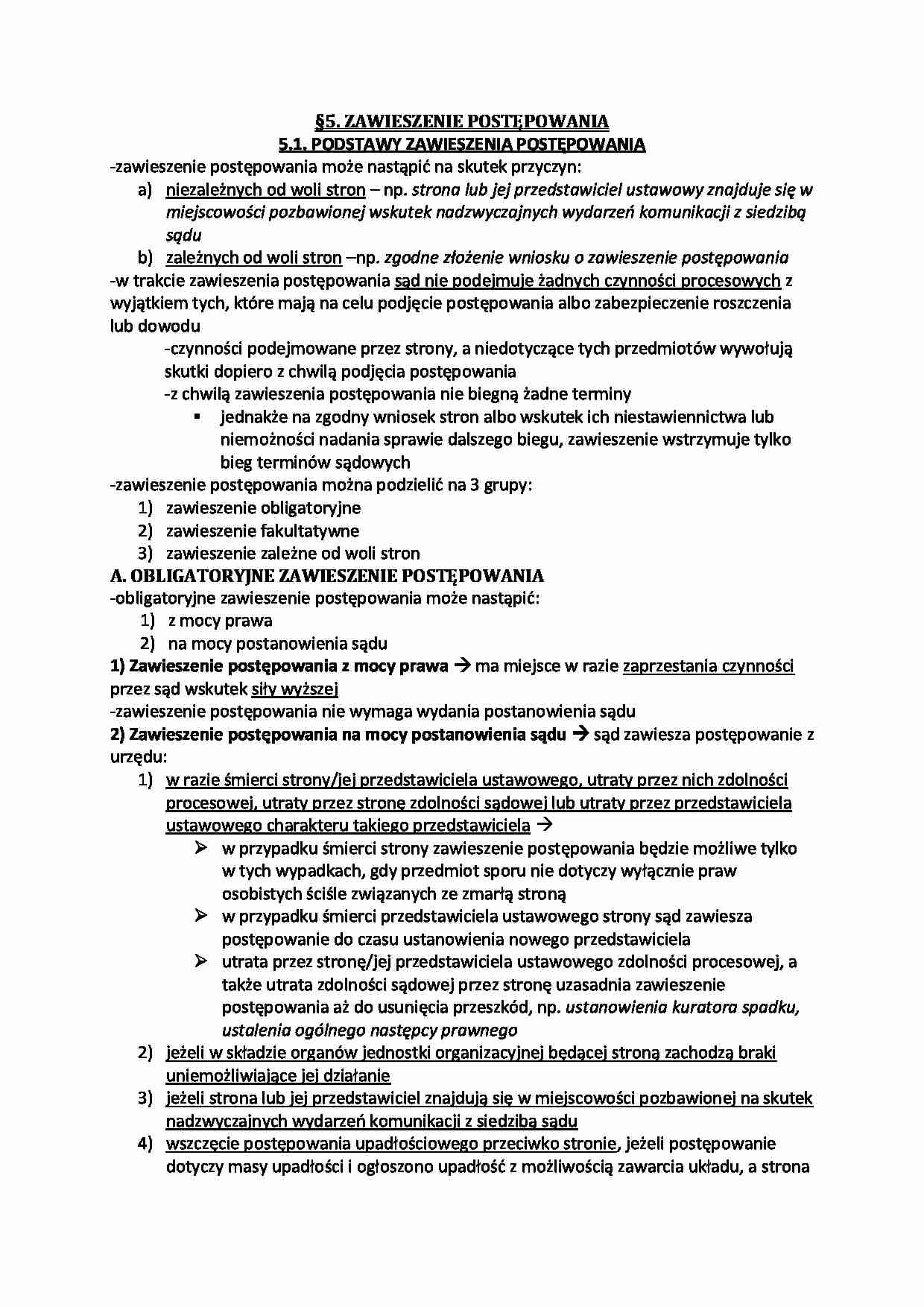 Zawieszenie postępowania, rodzaje wyroków. - strona 1