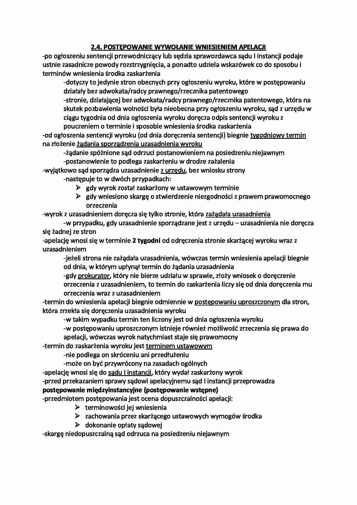 Postępowanie wywołane wniesieniem apelacji. - strona 1