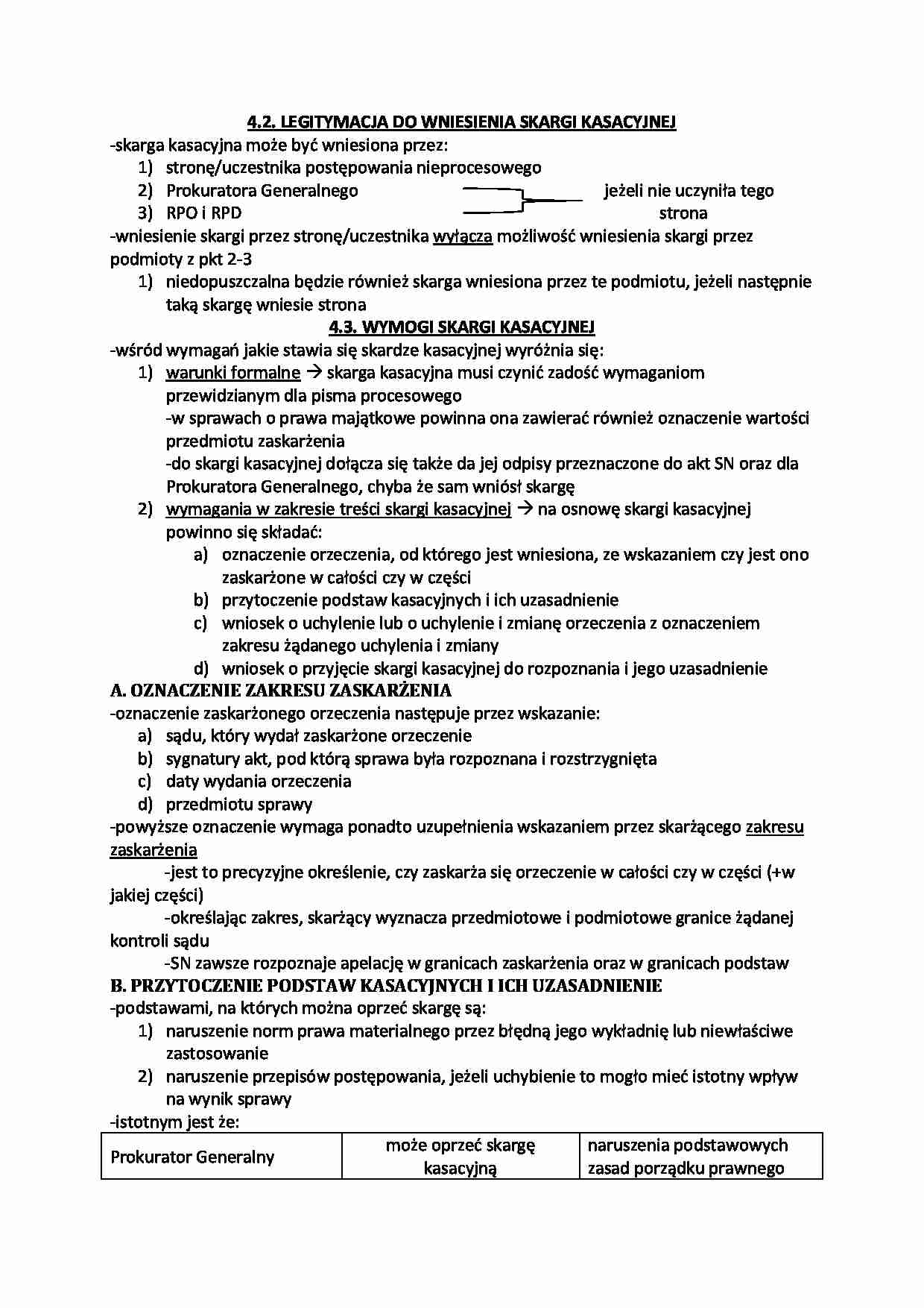 Skarga kasacyjna  - wykład. - strona 1