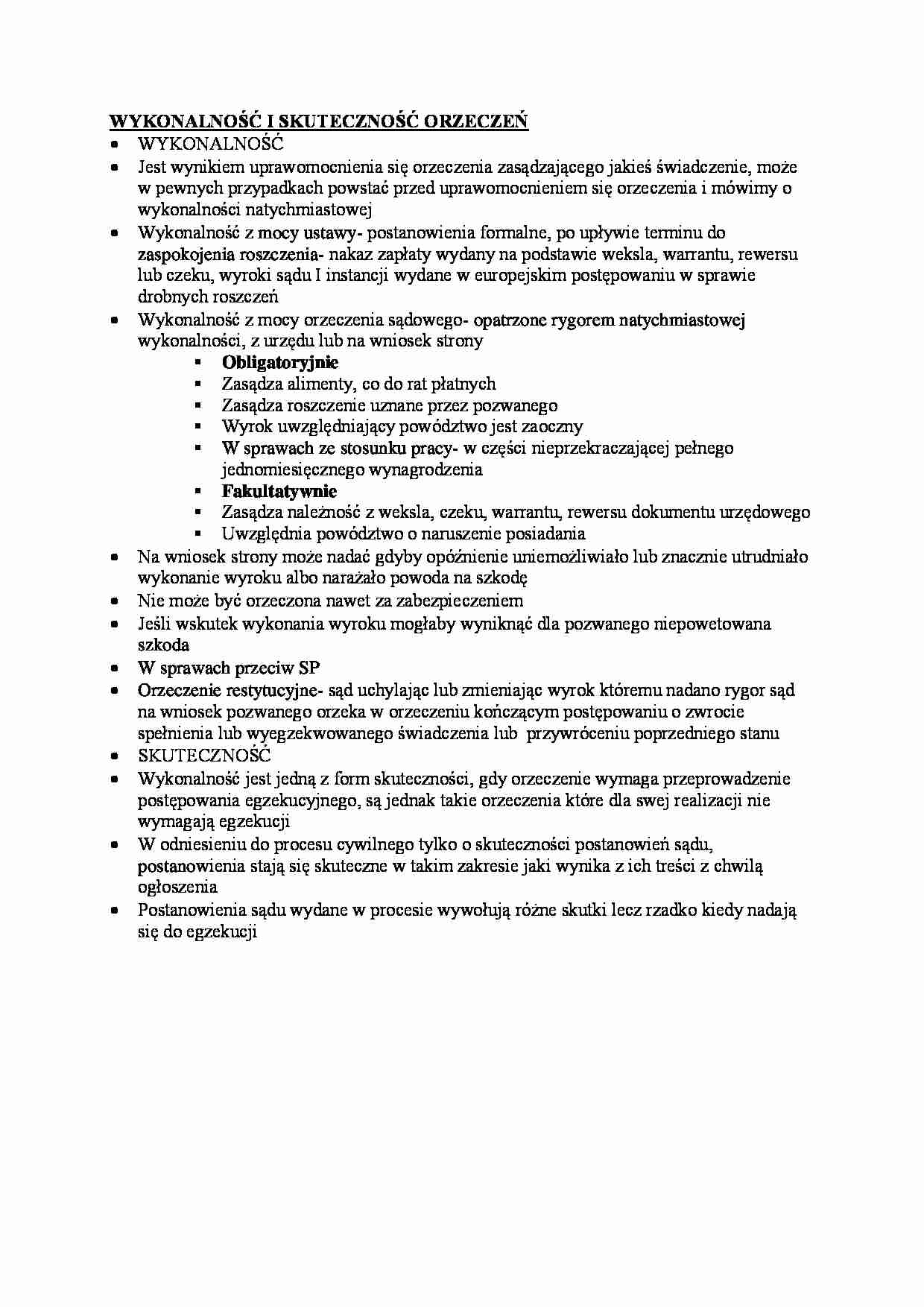 Wykonalność i skuteczność orzeczeń. - strona 1