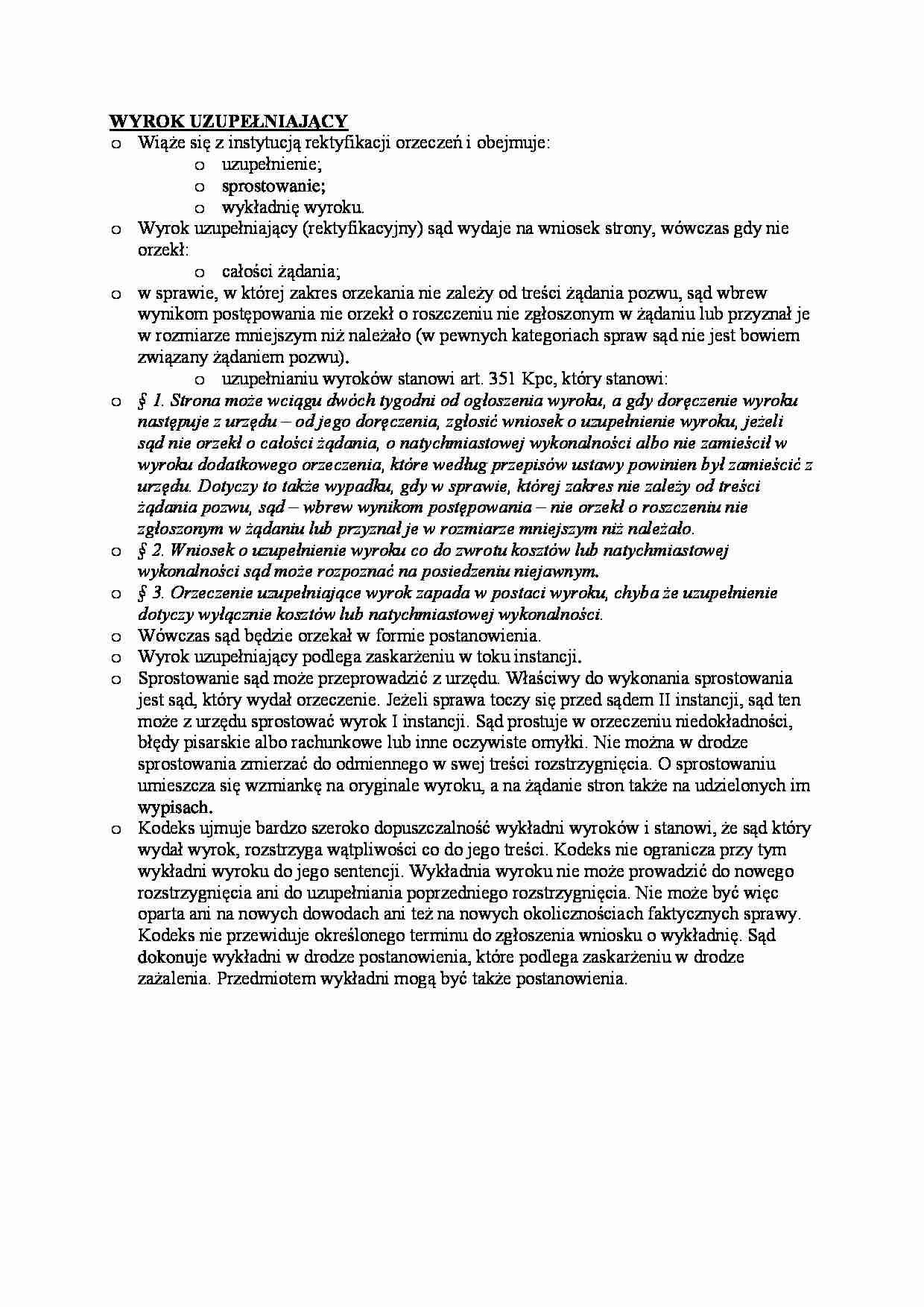 Wyrok uzupełniający. - strona 1