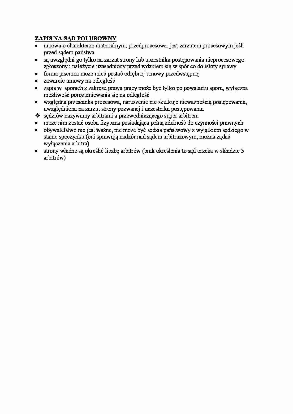 Zapis na sąd polubowny. - strona 1