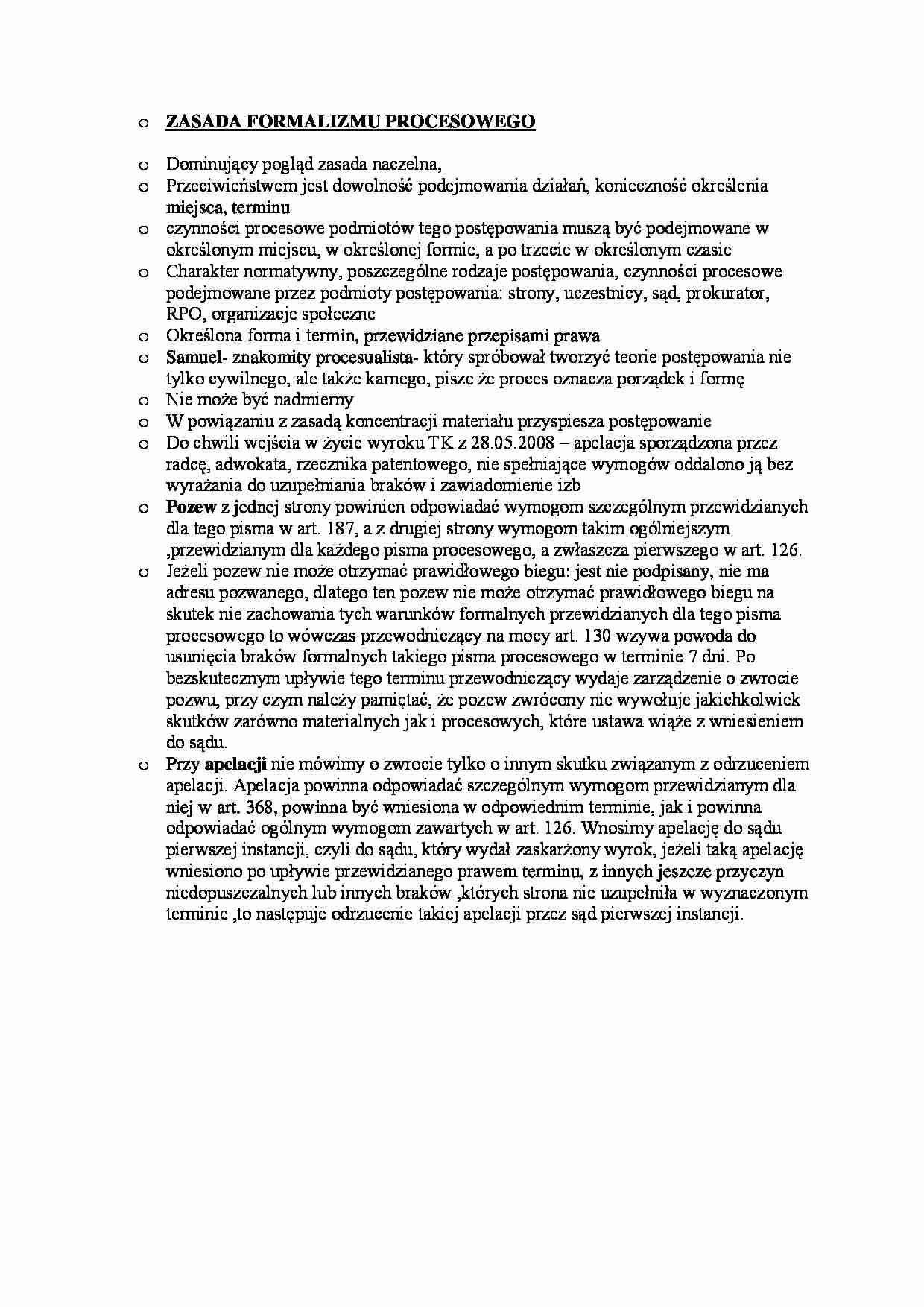Zasada formalizmu procesowego. - strona 1