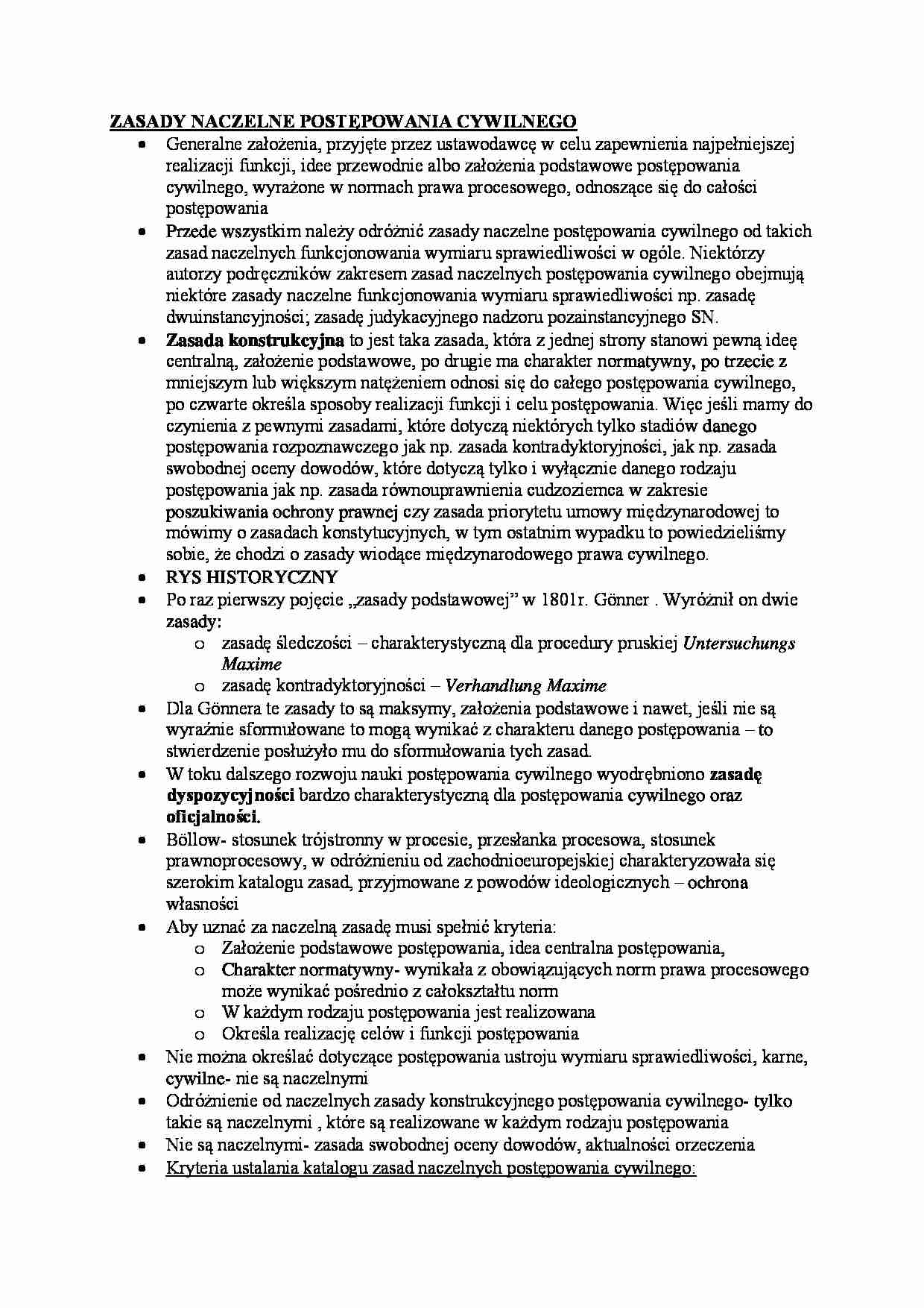 Zasady naczelne postępowania cywilnego. - strona 1