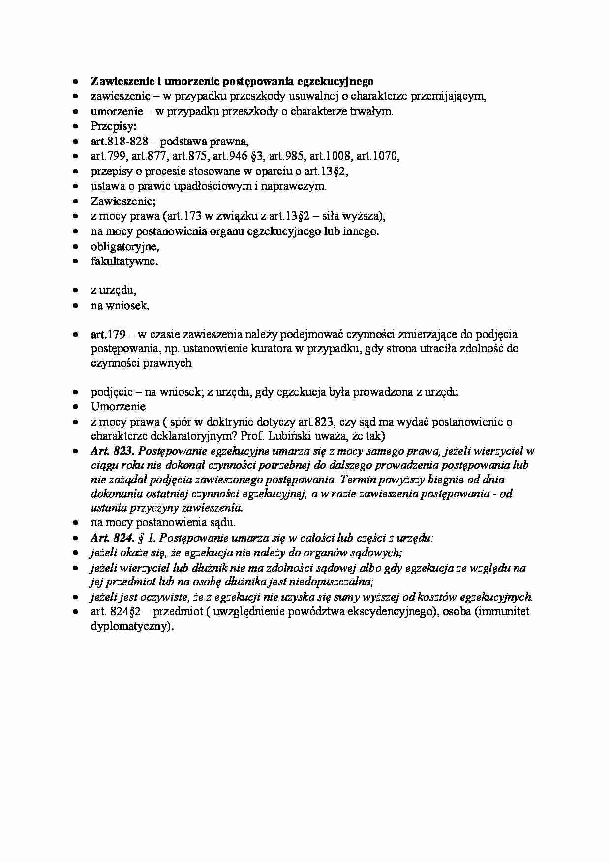Zawieszenie i umorzenie postępowania egzekucyjnego - strona 1