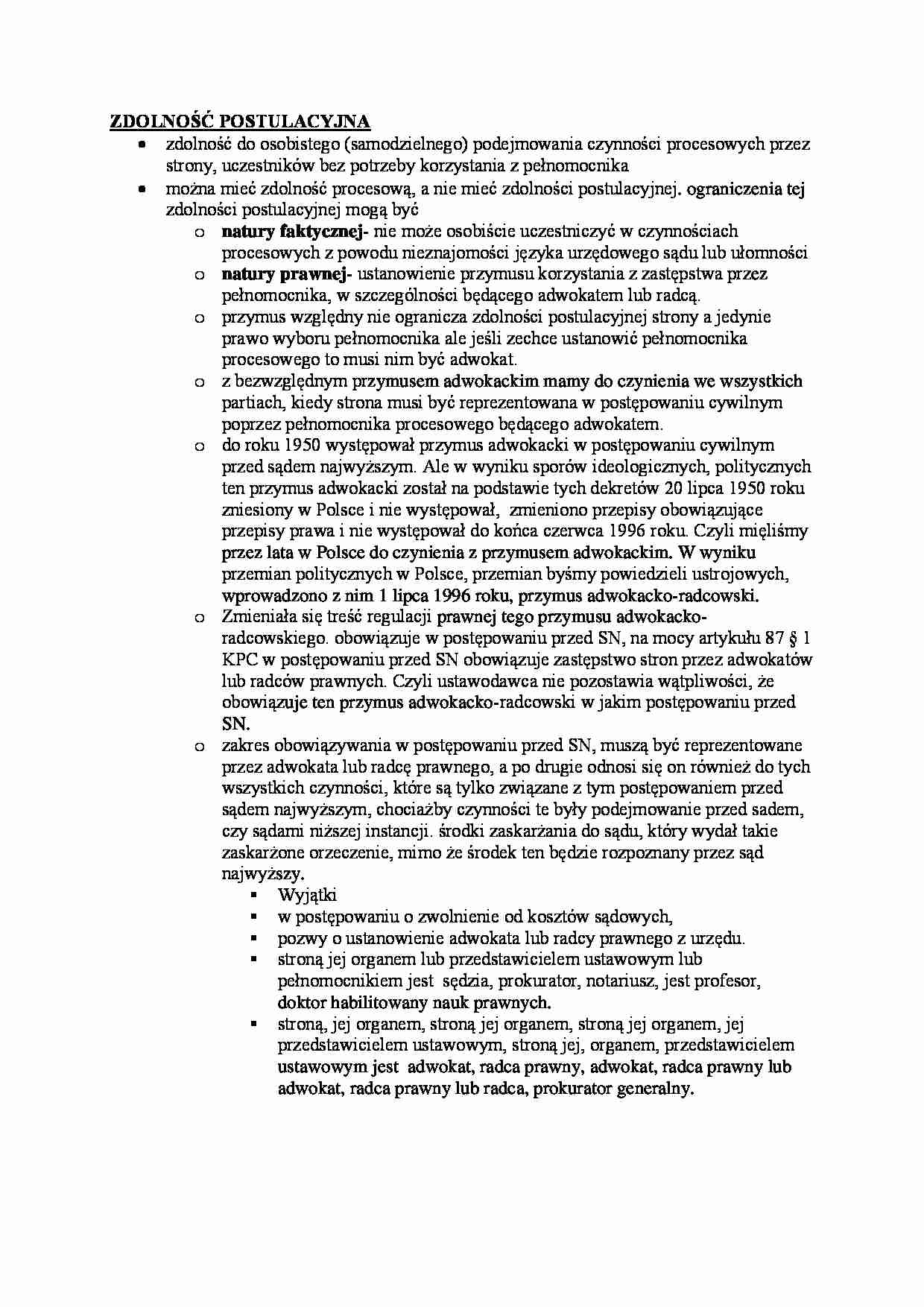 Zdolność postulacyjna. - strona 1