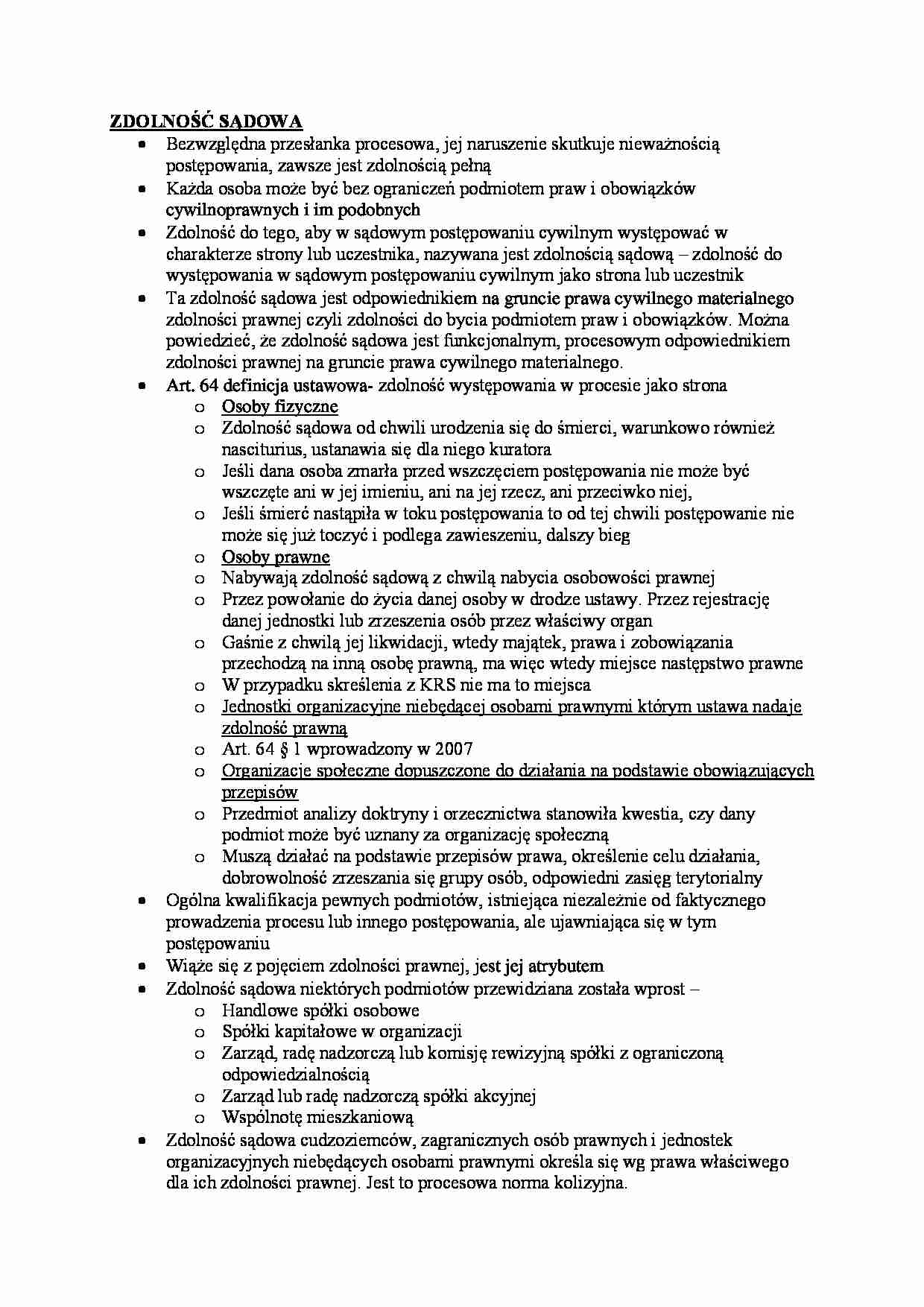 Zdolność sądowa - strona 1
