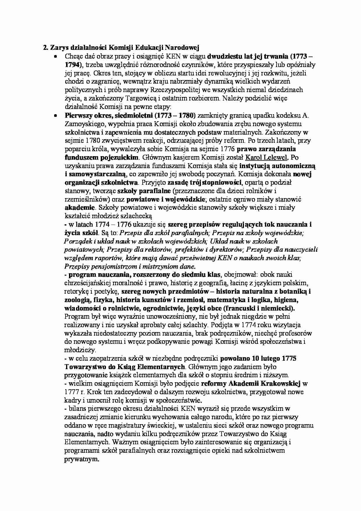Zarys działalności Komisji Edukacji Narodowej - strona 1