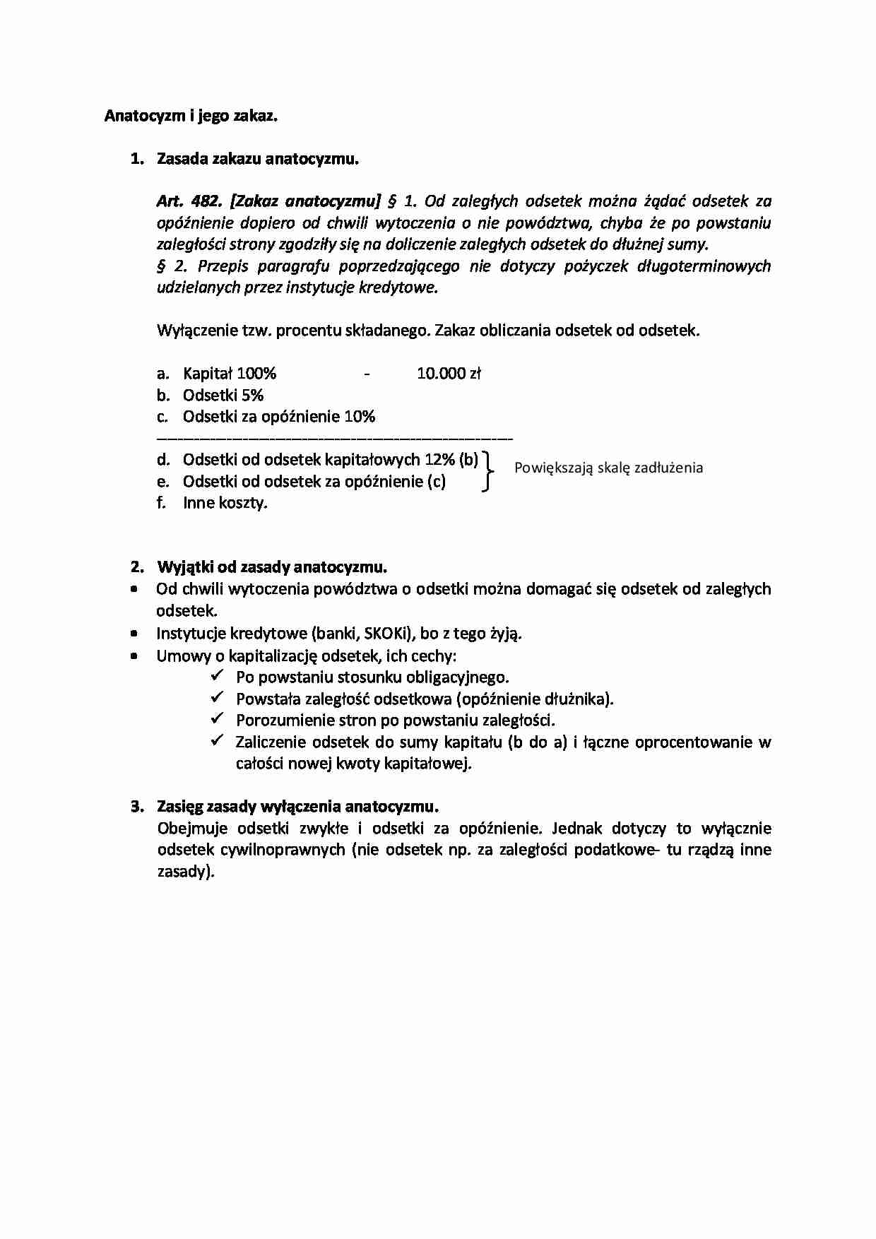 Anatocyzm i jego zakaz. - strona 1