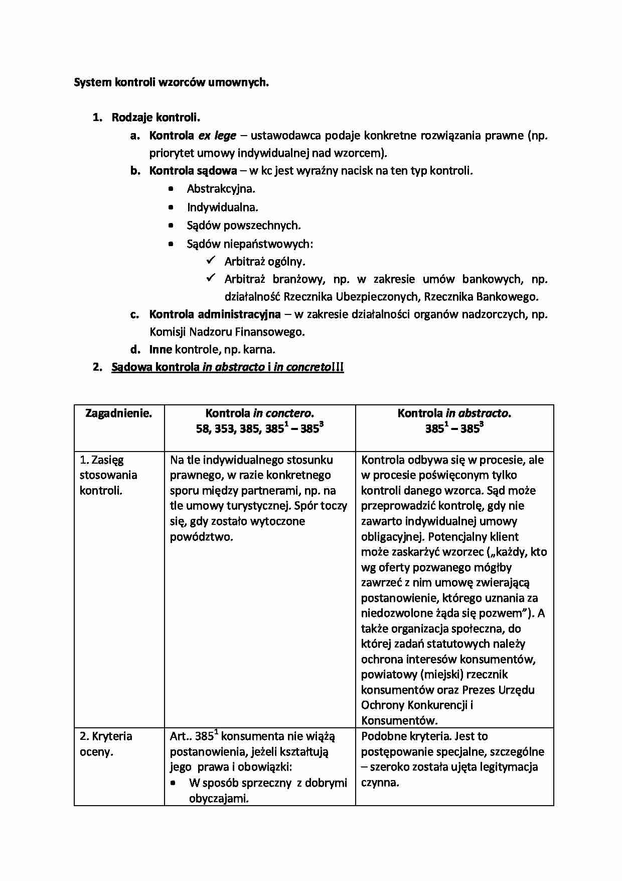 System kontroli wzorców umownych - strona 1